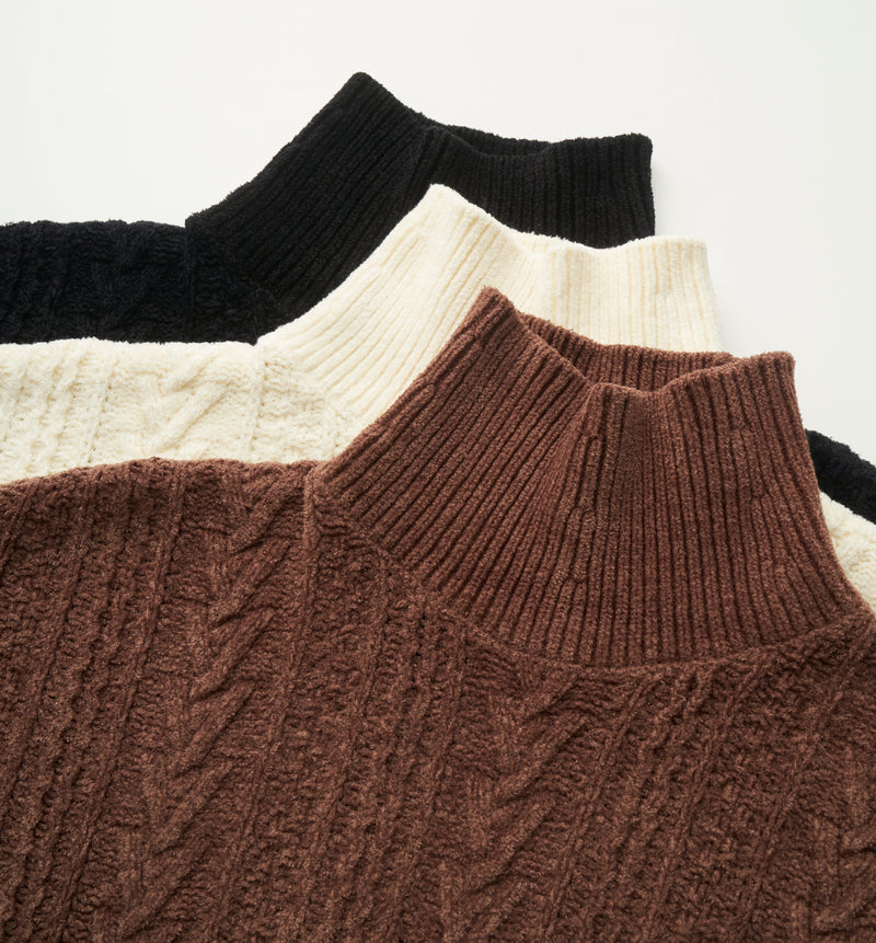 Abyts 佐藤健 MOLE NECK TURTLE CABLE KNIT ニット | dermascope.com