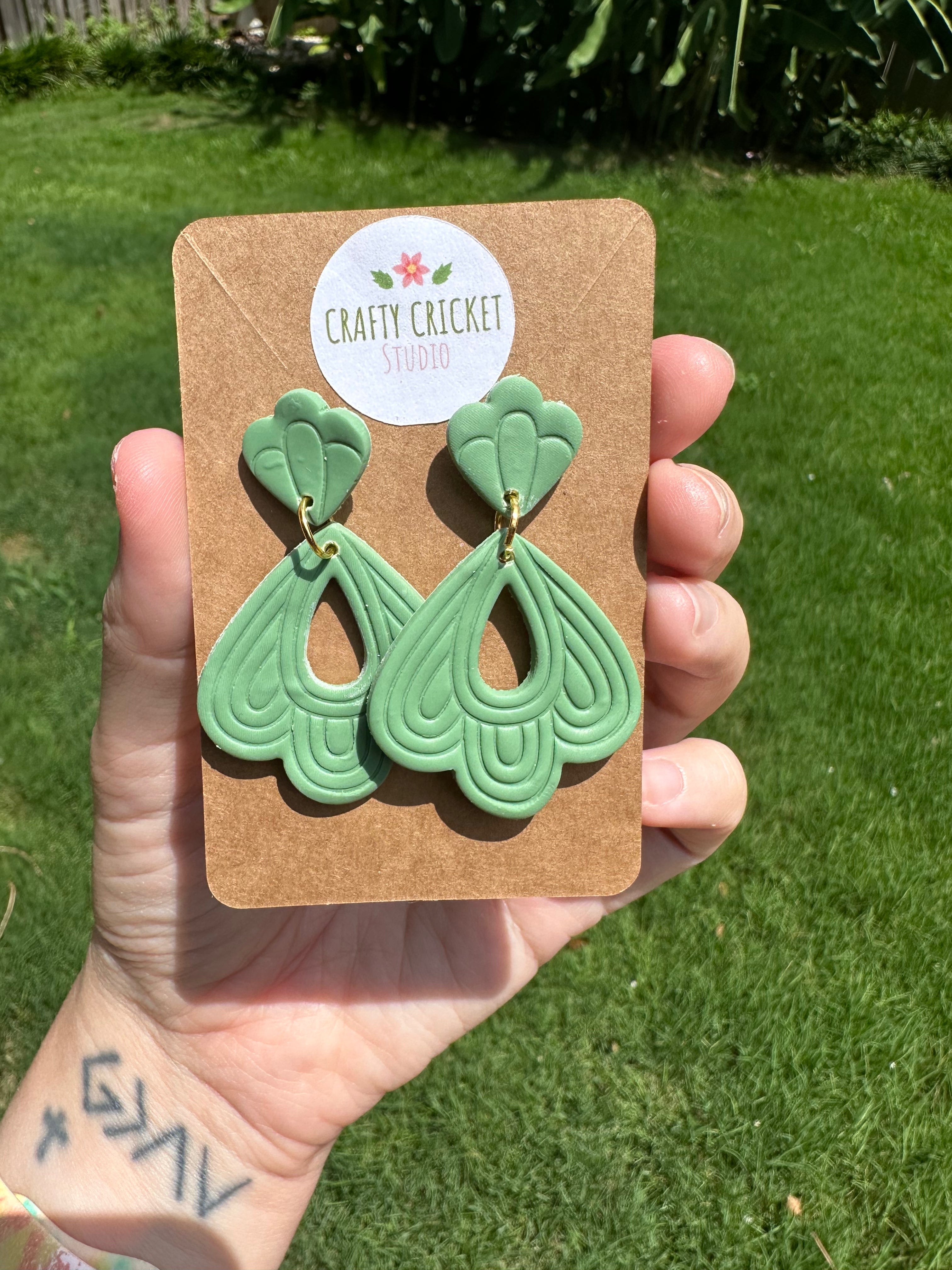 Retro Dangly Polymer Clay Earrings