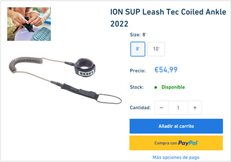ION SUP Leash Tec Coiled Ankle 2022
