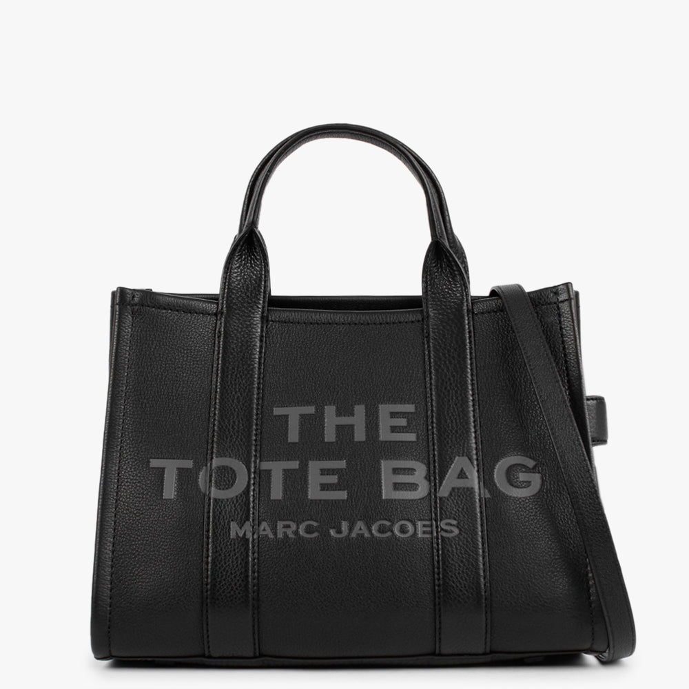 Image of Marc Jacobs Womens The Leather Small Tote Bag In Black