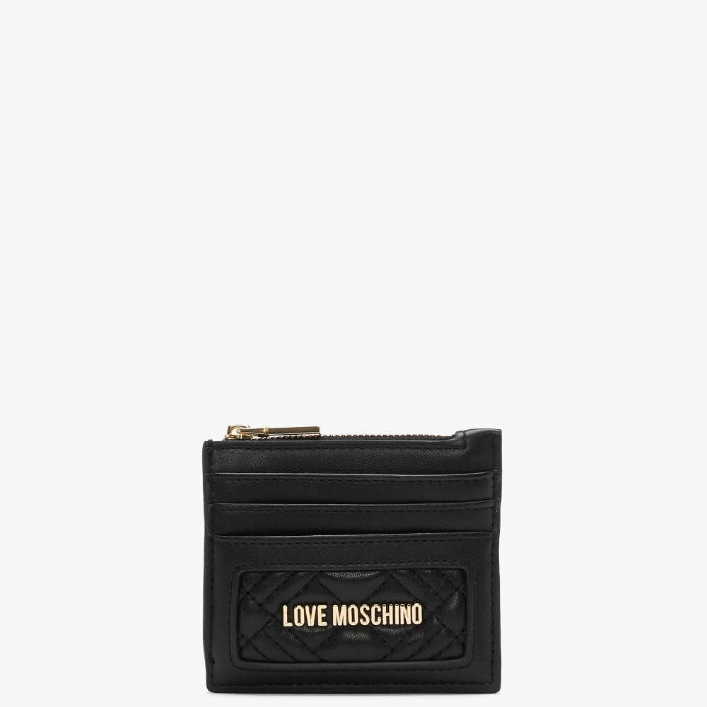 Image of Love Moschino Women's Diamond Quilt Nero Card Case In Black