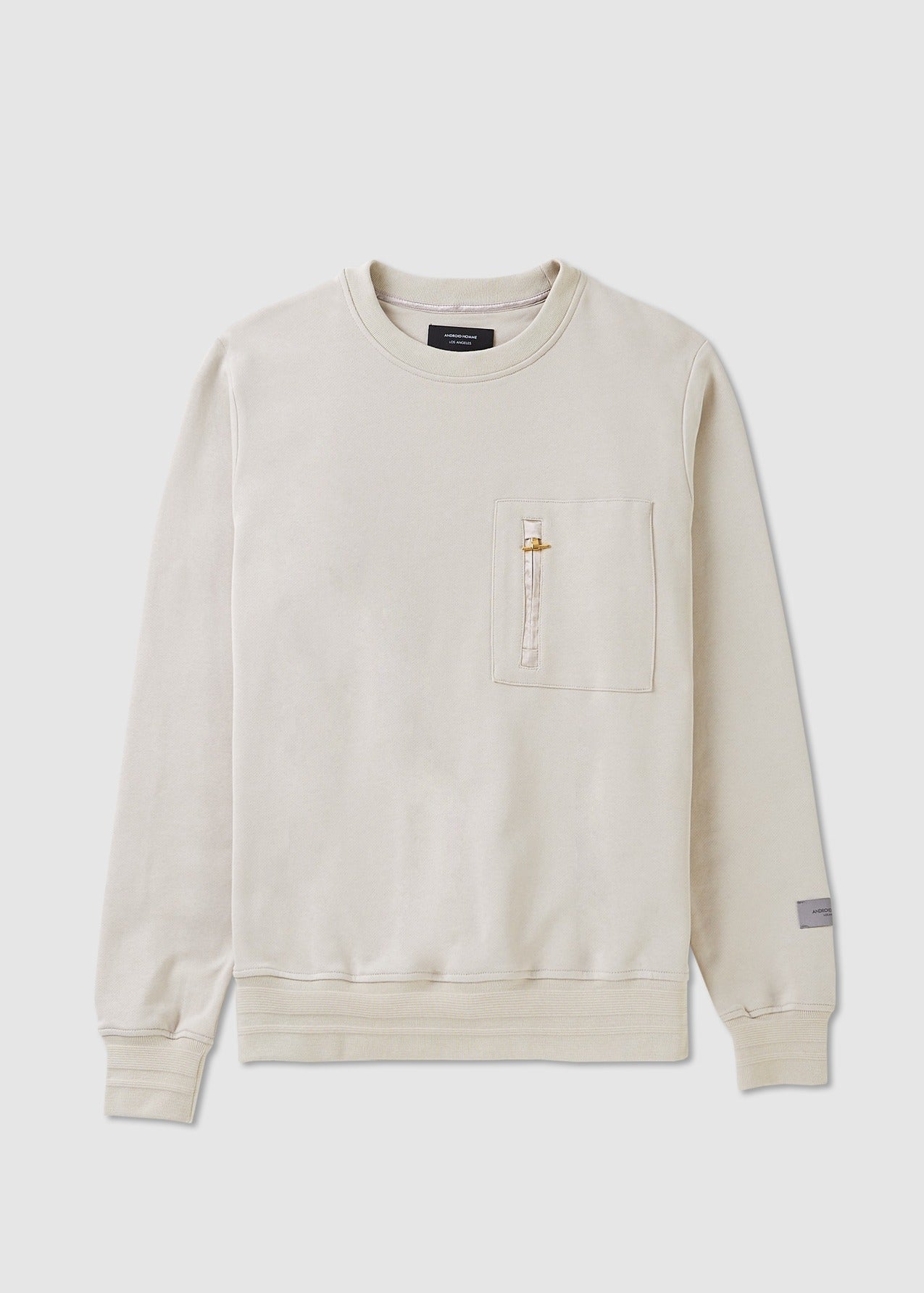 Image of Android Homme Mens Reg Fit Pocket Sweatshirt In Sand