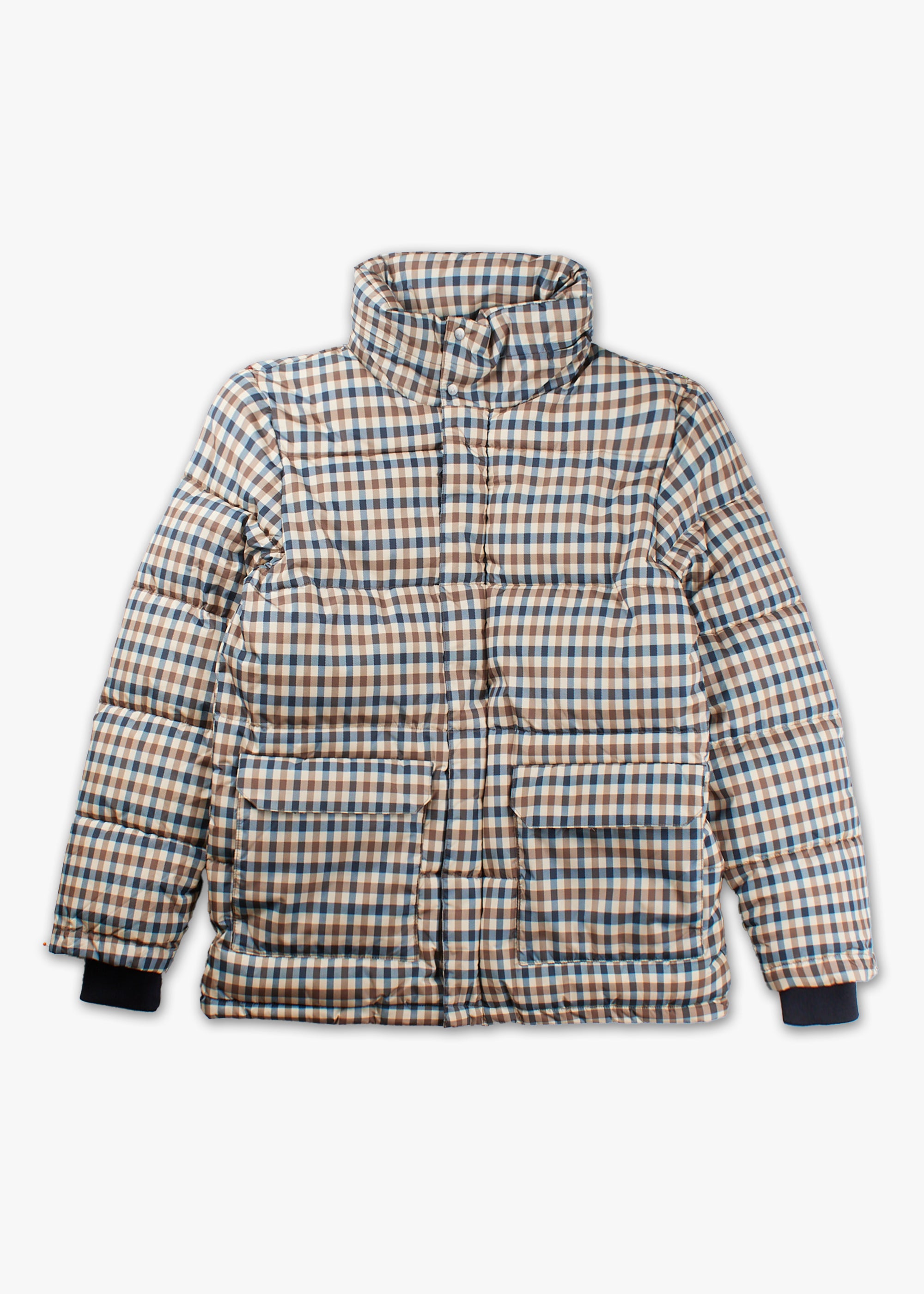 Image of Aquascutum Mens Active Puffer Jacket In Check