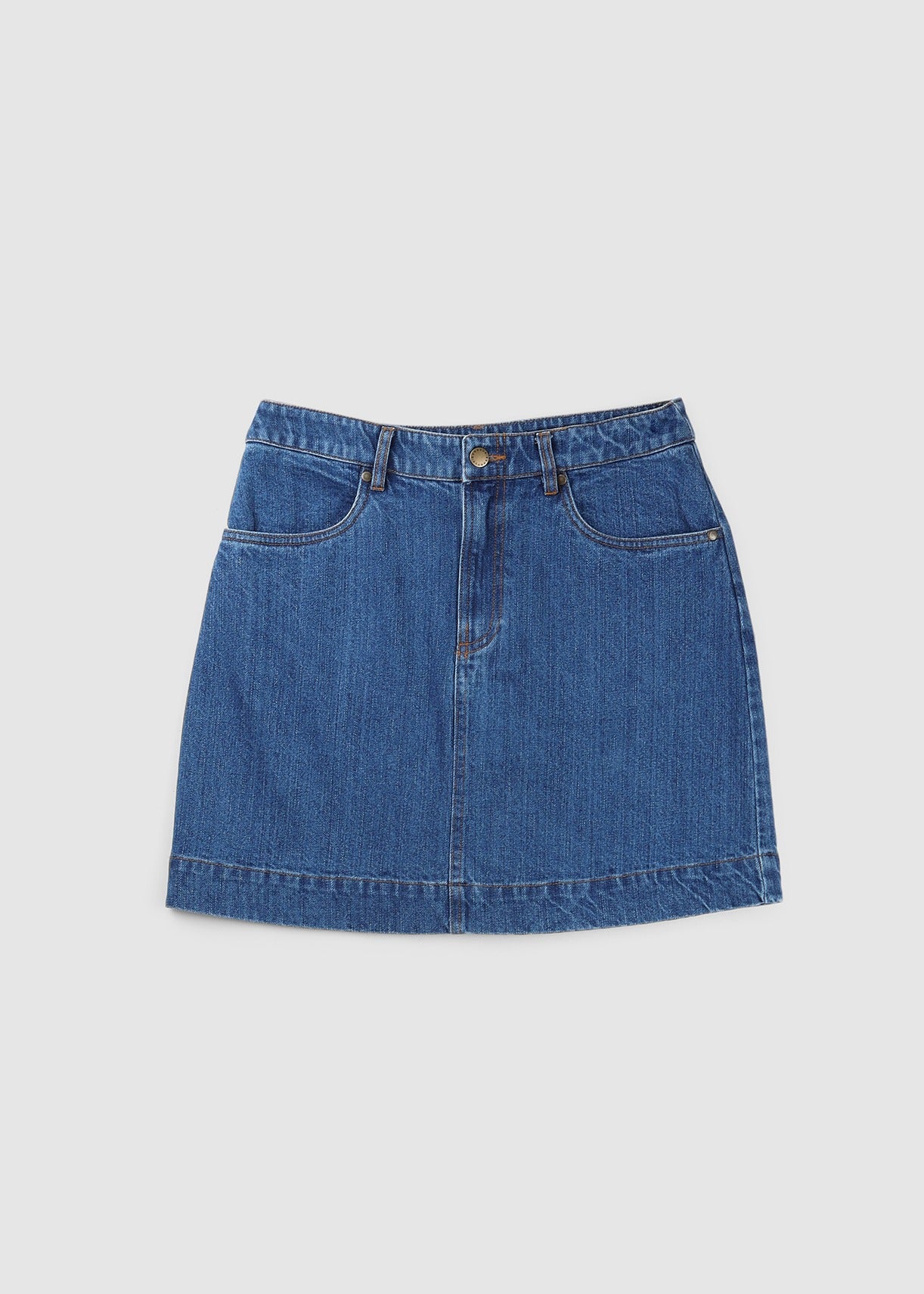 Image of Barbour Womens Thistle Denim Mini Skirt In Authentic Wash