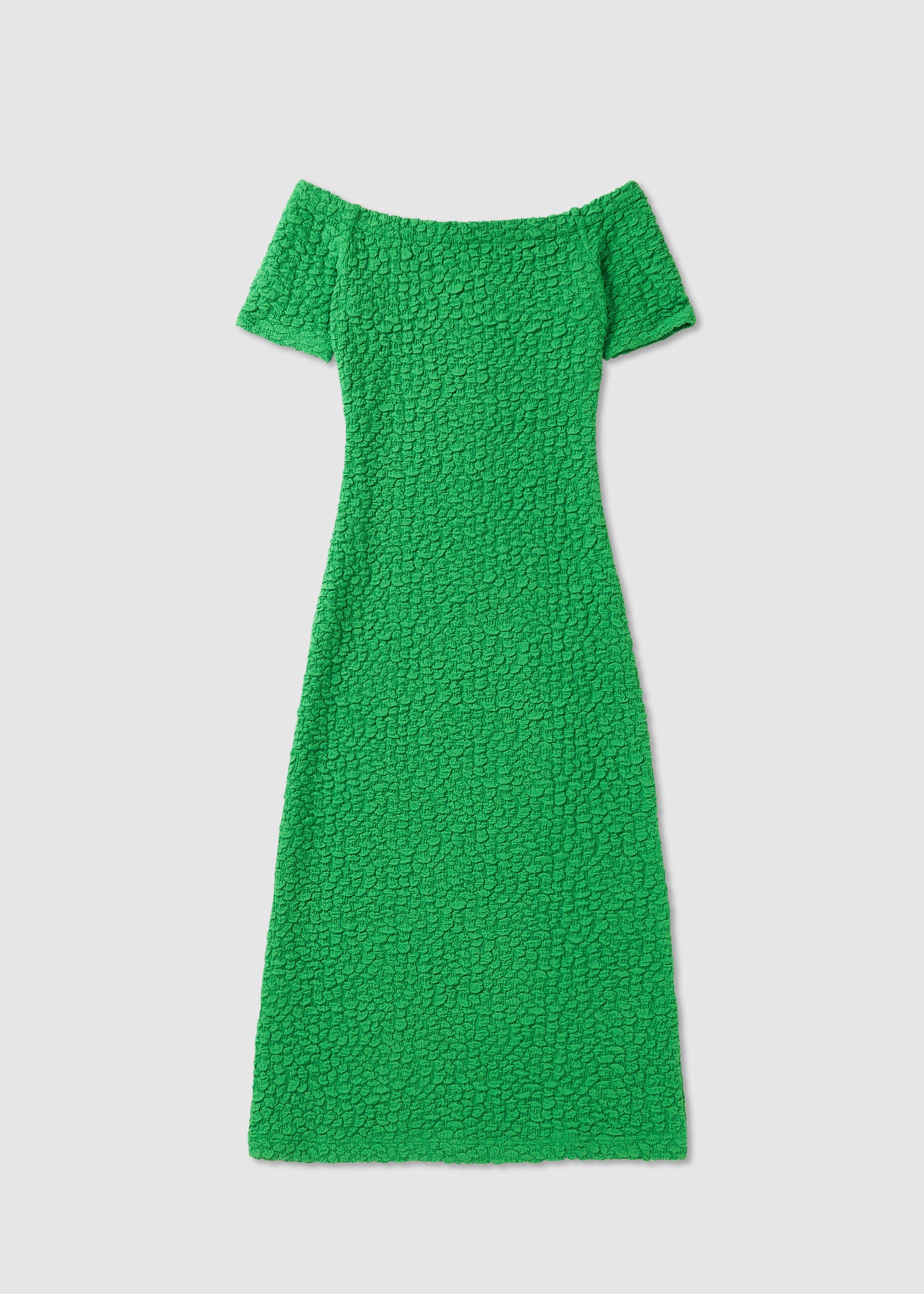 Image of Baum Und Pferdgarten Womens Juju Off Shoulder Stretch Dress In Green