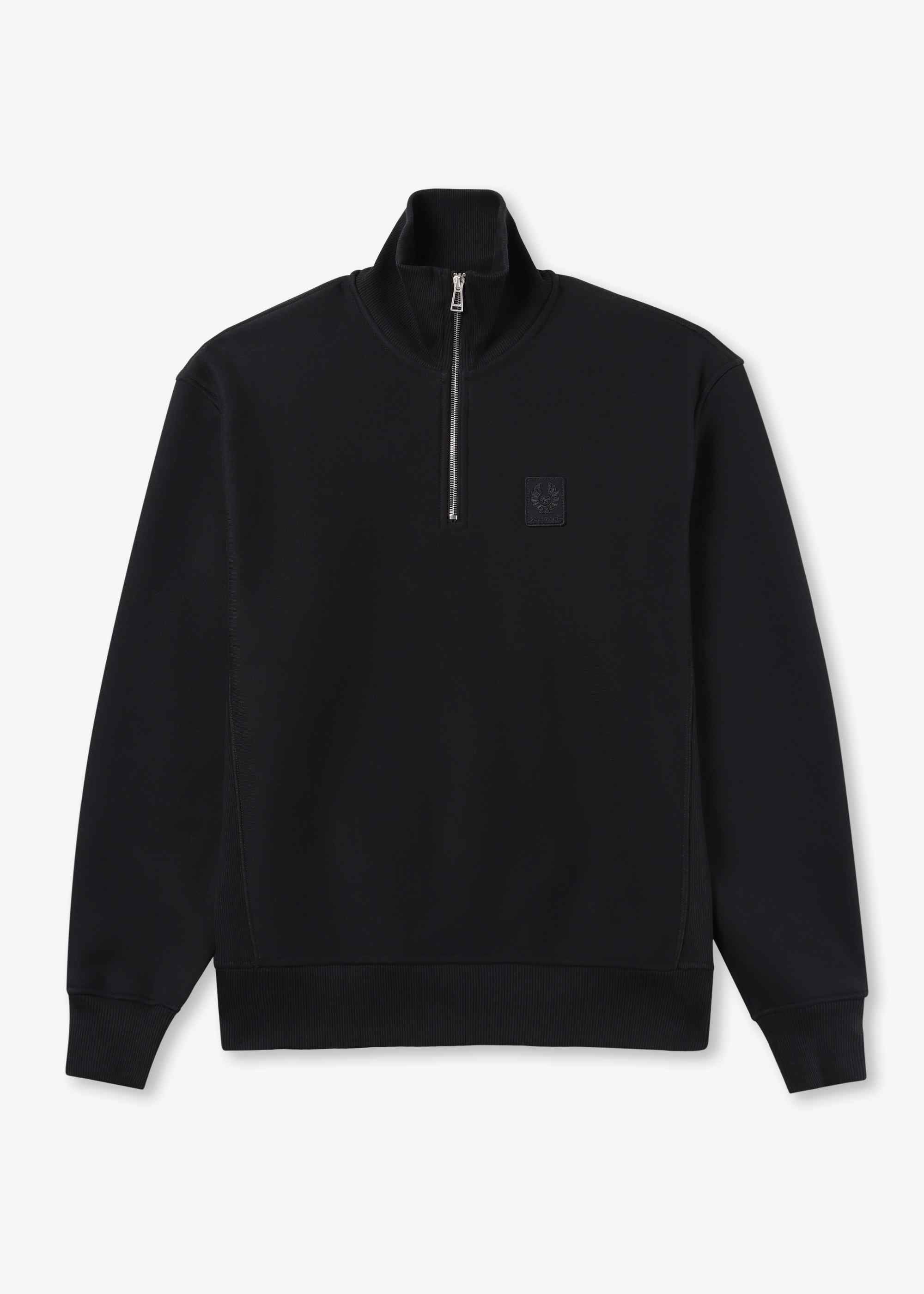 Image of Belstaff Mens Hockley Quarter Zip Sweatshirt In Black