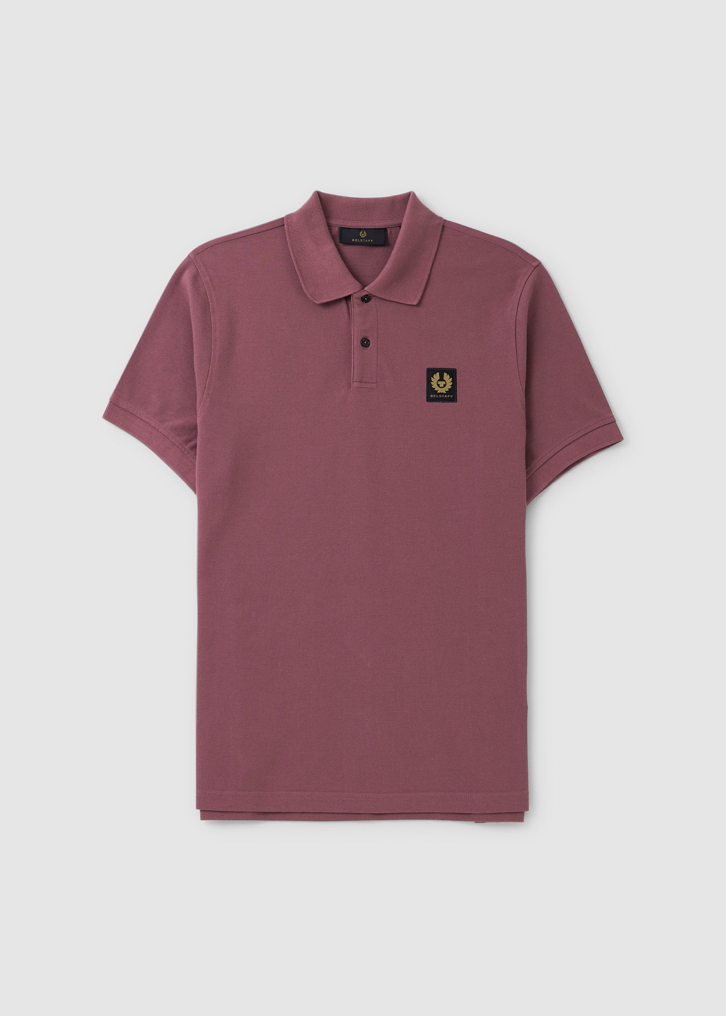 Image of Belstaff Mens Small Logo Poloshirt In Mulberry