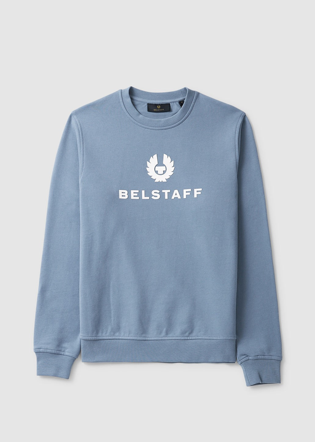 Image of Belstaff Mens Signature Crewneck Sweatshirt In Blue Flint