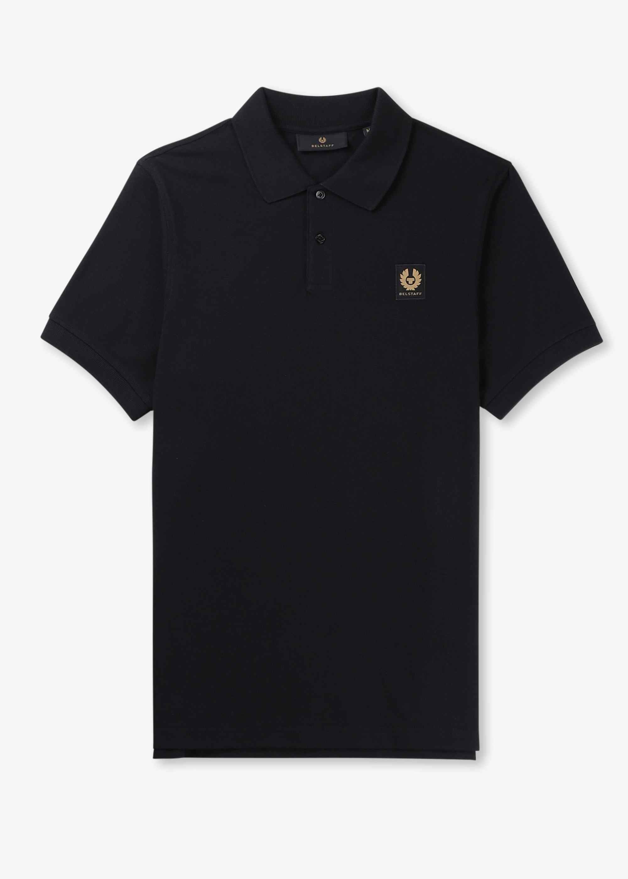 Image of Belstaff Mens Small Logo Poloshirt In Black