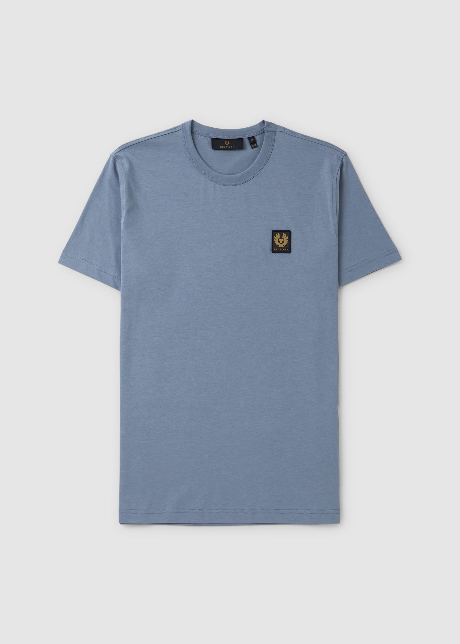 Image of Belstaff Mens Small Logo T-Shirt In Blue Flint