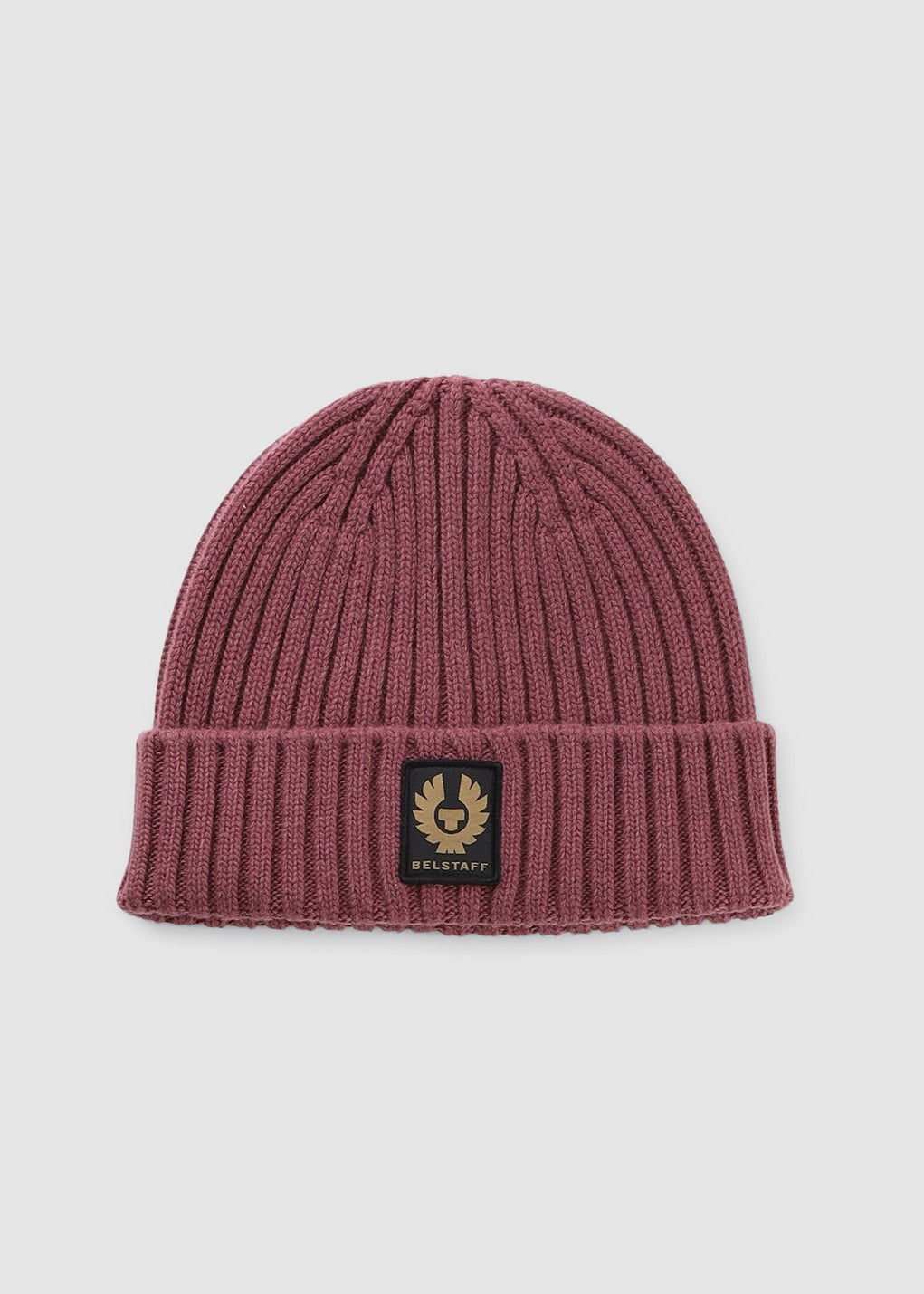 Image of Belstaff Mens Watch Beanie Hat In Mulberry