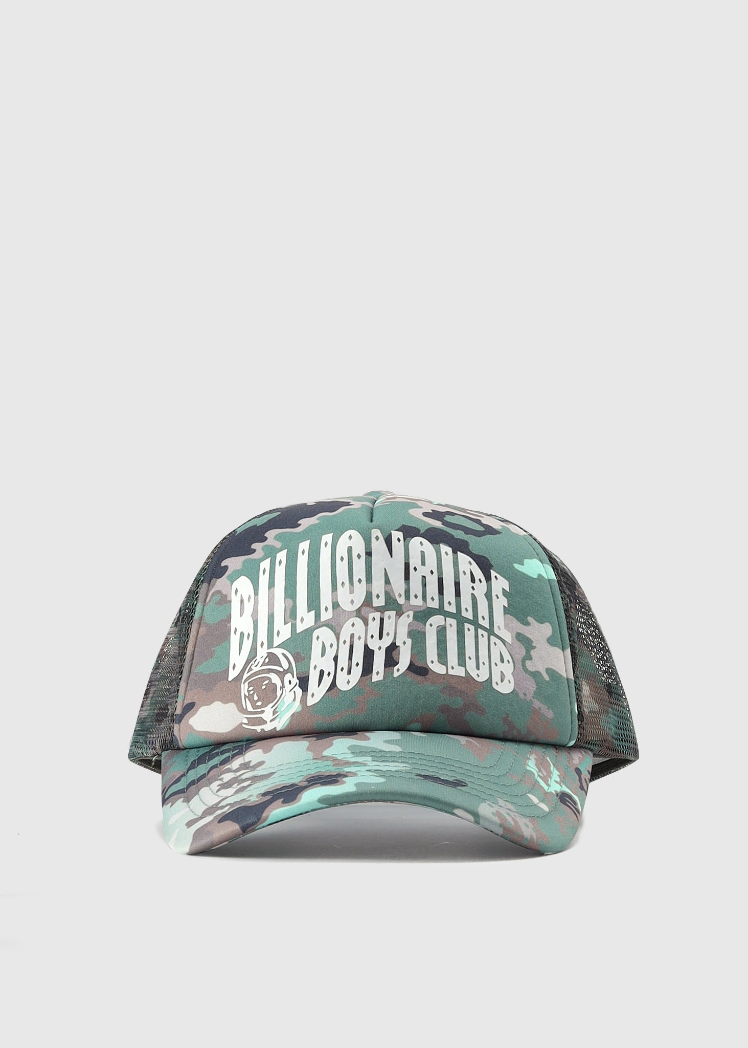 Image of Billionaire Boys Club Mens Nothing Camo Trucker Cap In Green