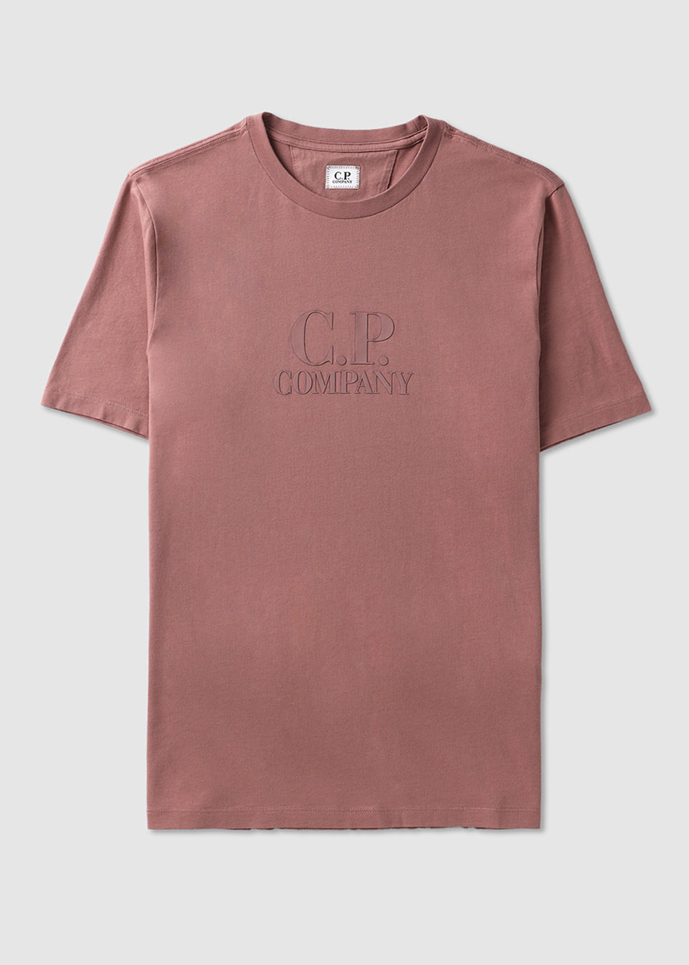 Image of C.P. Company Mens 30/1 Jersey Embossed Logo T-Shirt In Cedar Wood