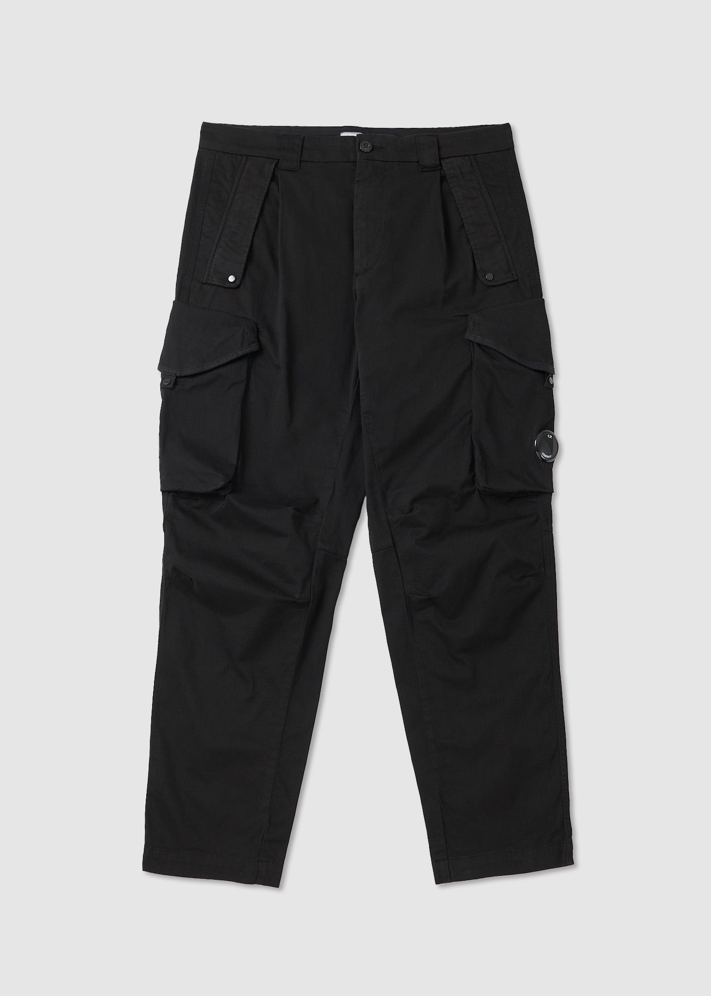 Image of C.P. Company Mens Stretch Sateen Loose Cargo Pants In Black