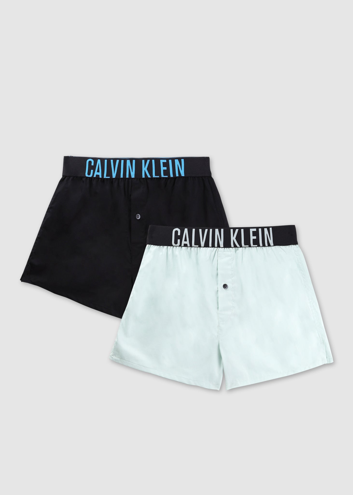 Calvin Klein Mens 2 Pack Slim Boxers In Multi - Black