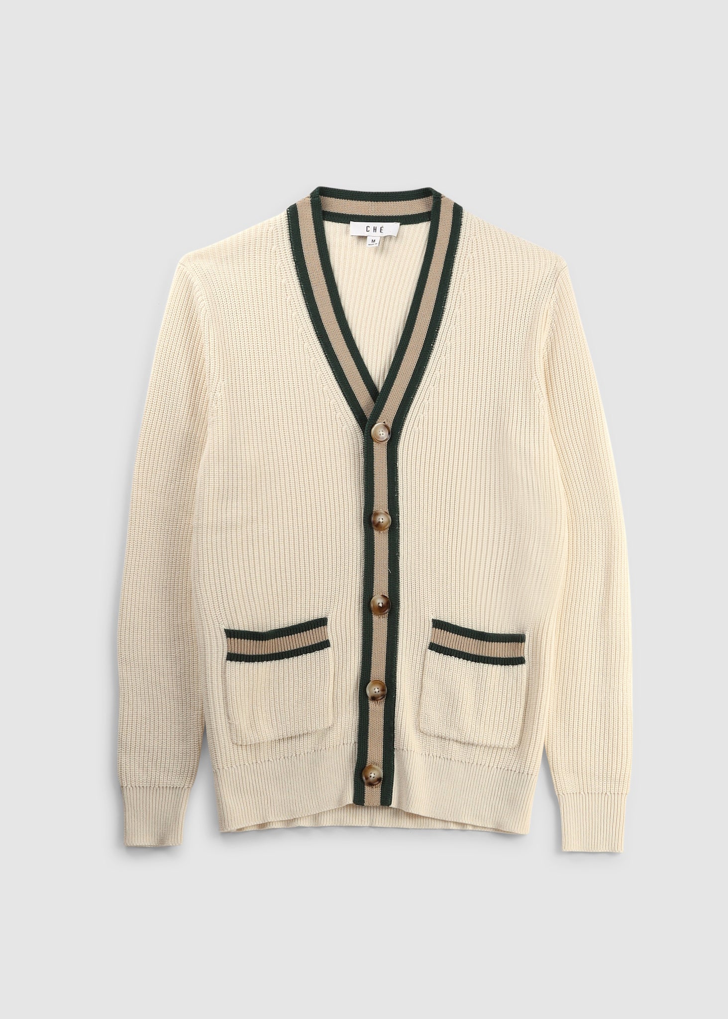 Image of Che Mens Marlin Knitted Cardigan In Ivory