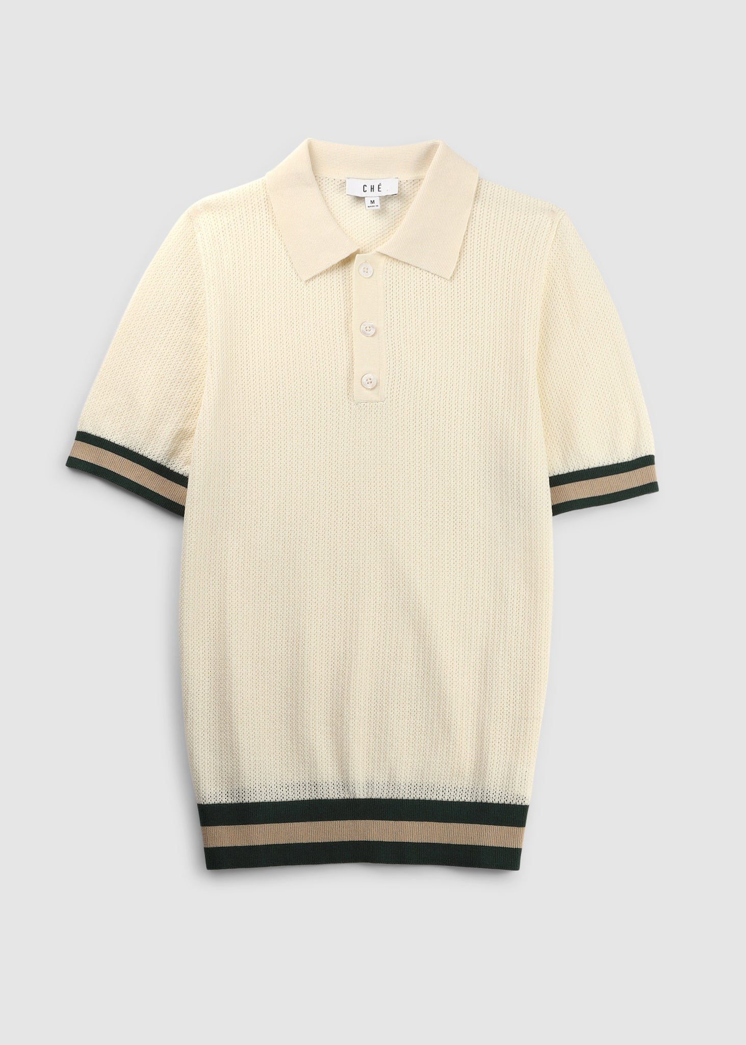 Image of Che Mens Quinn Polo Shirt In Ivory