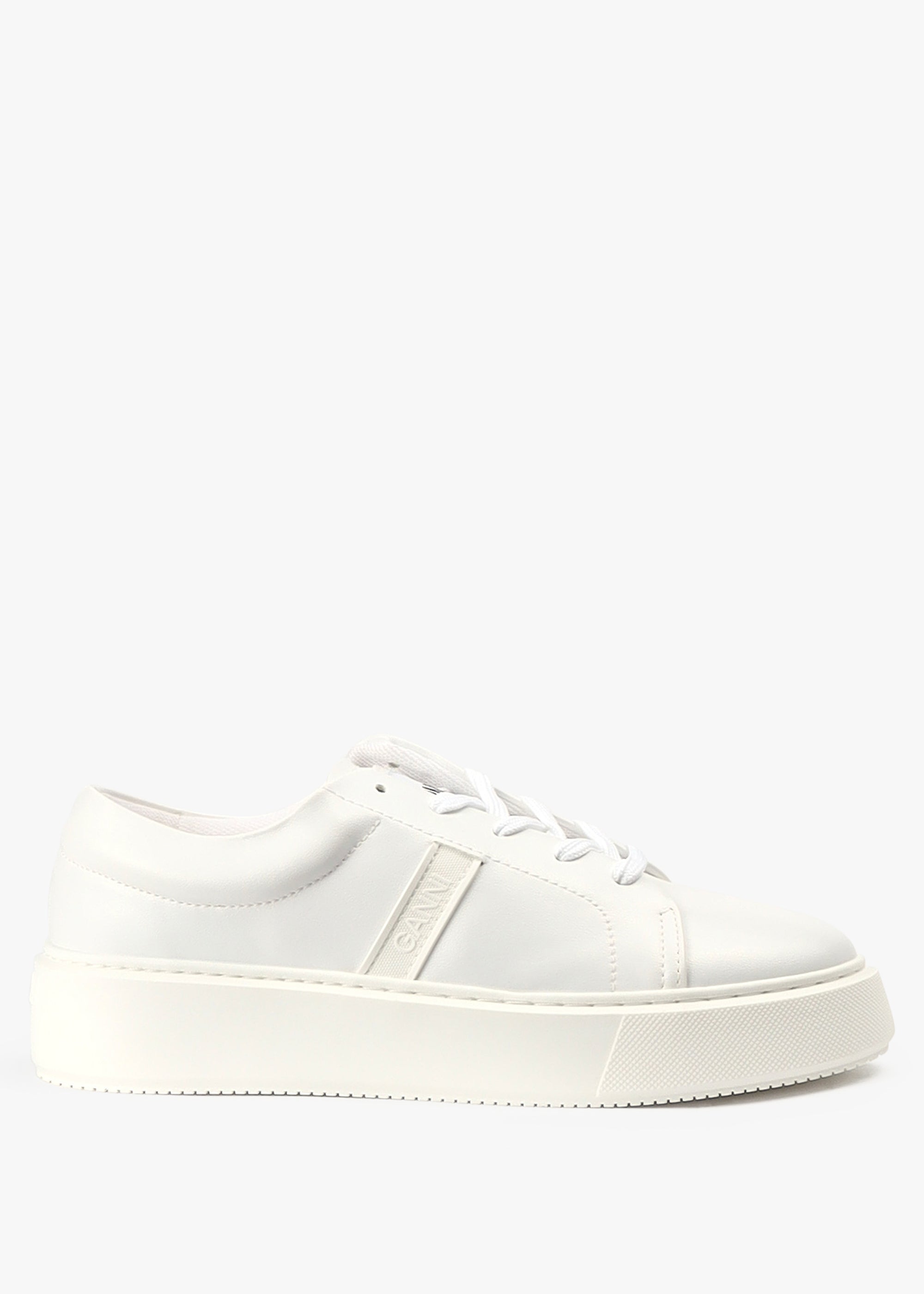 Image of Ganni Women's Sporty Mix Cupsole Sneaker Tonal White Trainers