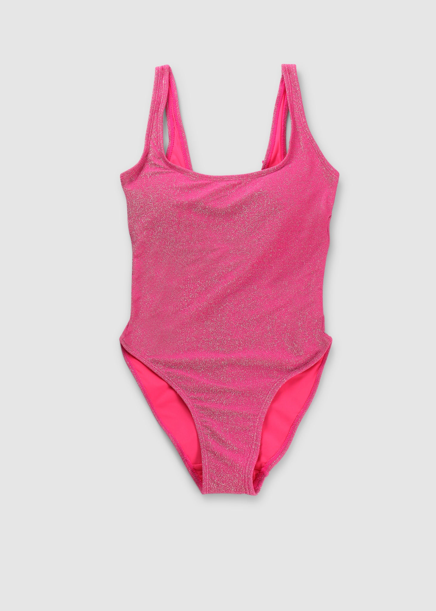 Image of Good American Womens Sparkle Modern Tank Swimsuit In Knockout Pink