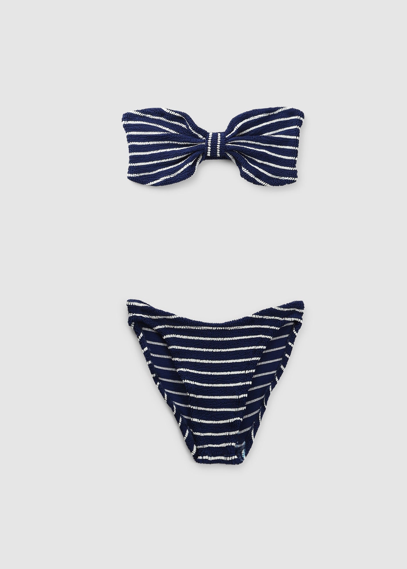 Image of Hunza G Womens Jean Bandeau Bikini In Navy/White