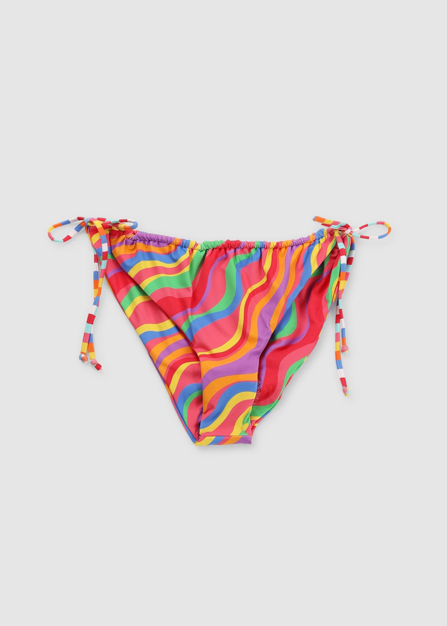 It'S Now Cool Womens Rainbow Gathered Tie Up Bikini Bottoms 