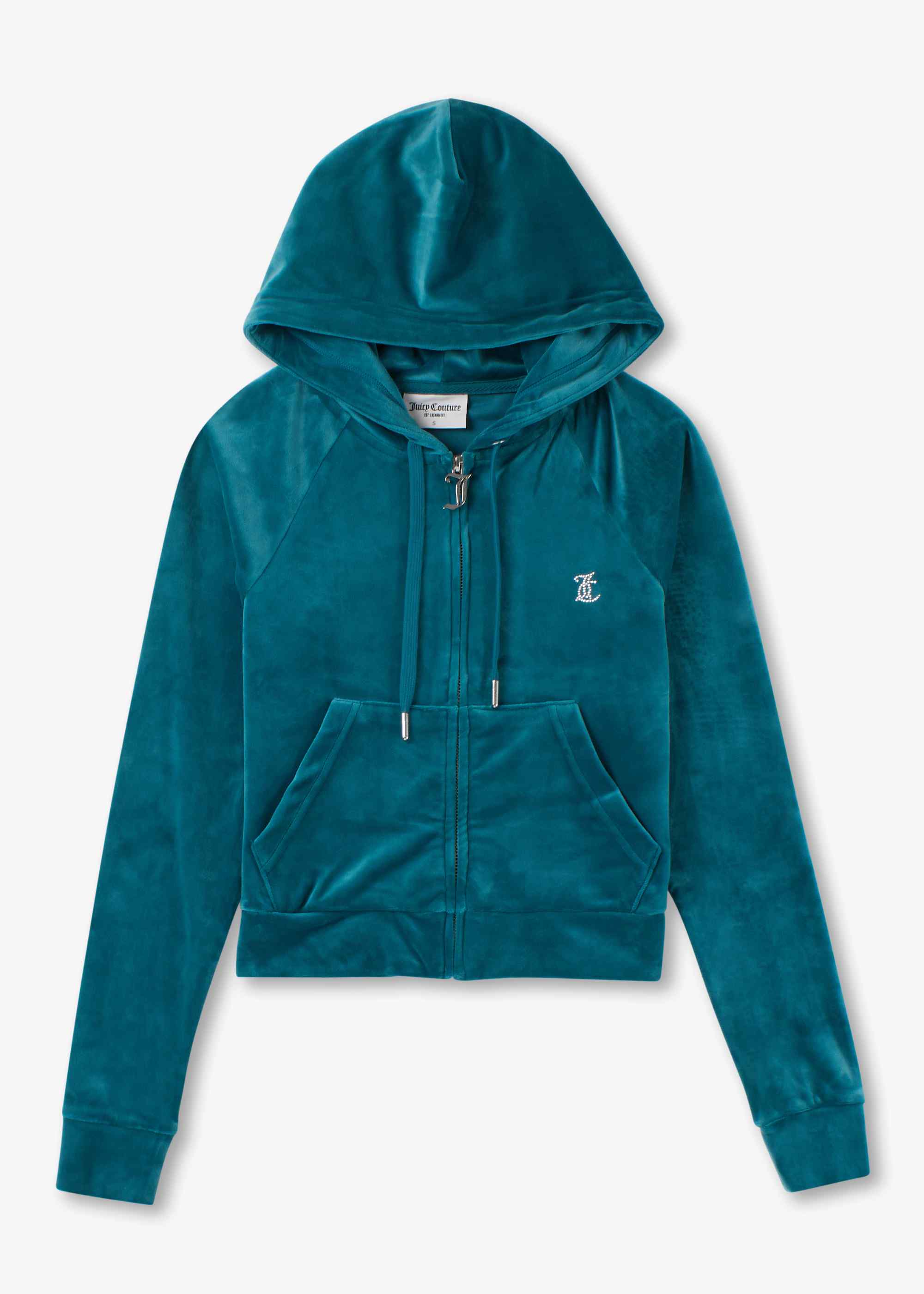 Image of Juicy Couture Womens Madison Hoodie With Diamonte In Deep Lagoon