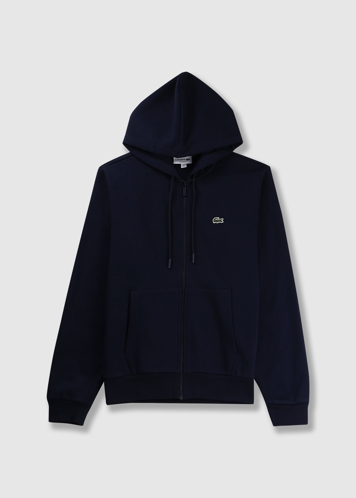 Image of Lacoste Mens Logo Cotton Hoodie In Dark Navy