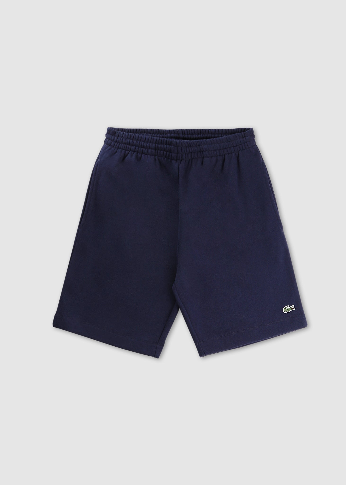 Image of Lacoste Mens Organic Brushed Cotton Fleece Shorts In Dark Navy