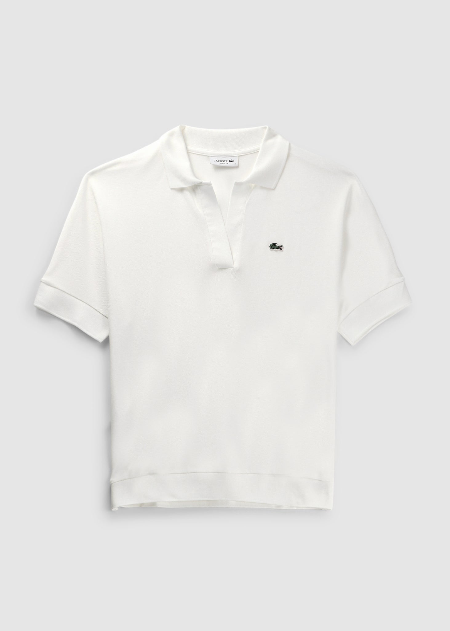 Image of Lacoste Womens Boxy Pique Polo Shirt In White