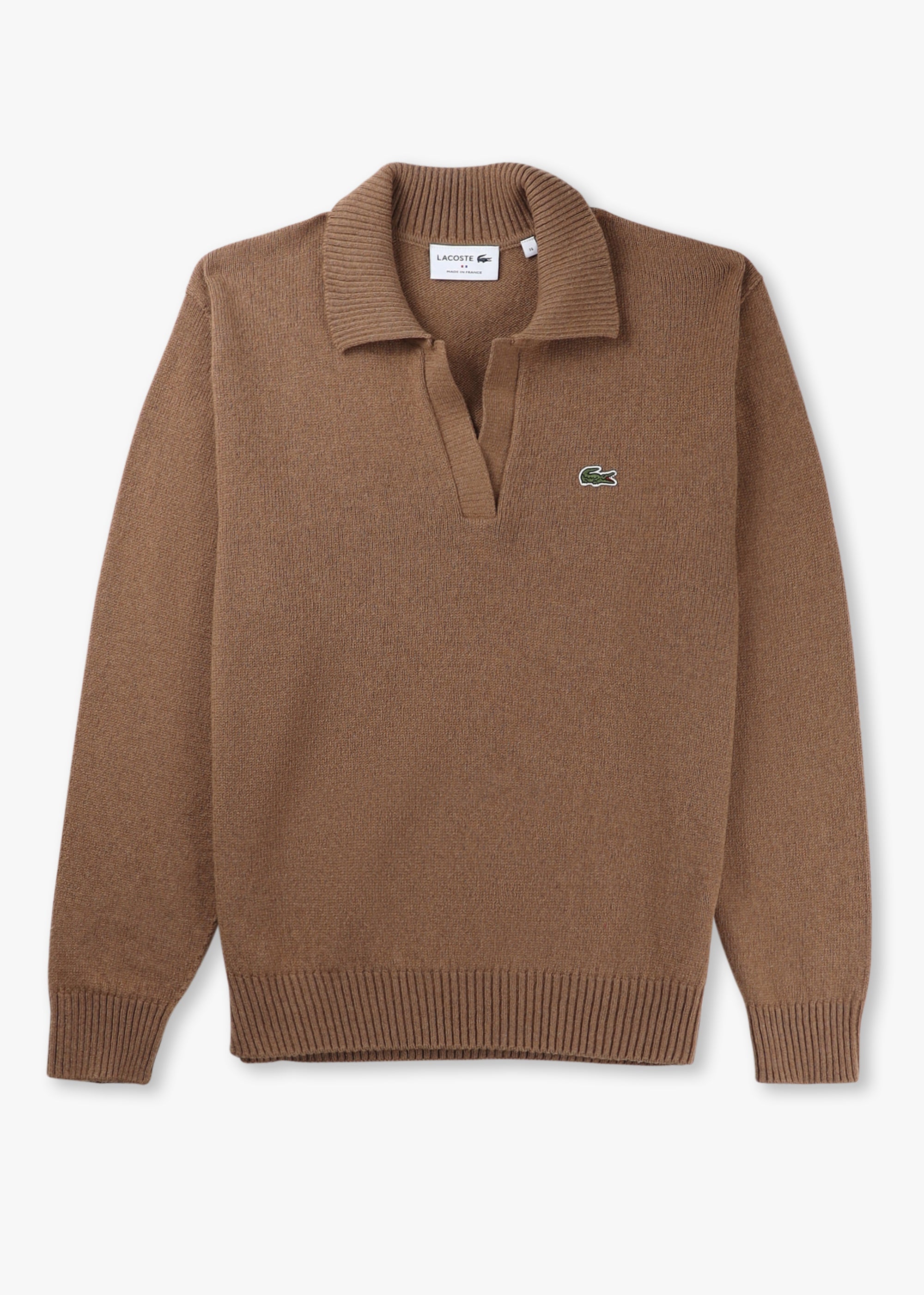 Image of Lacoste Womens Cashmere V Neck Jumper In Cookie