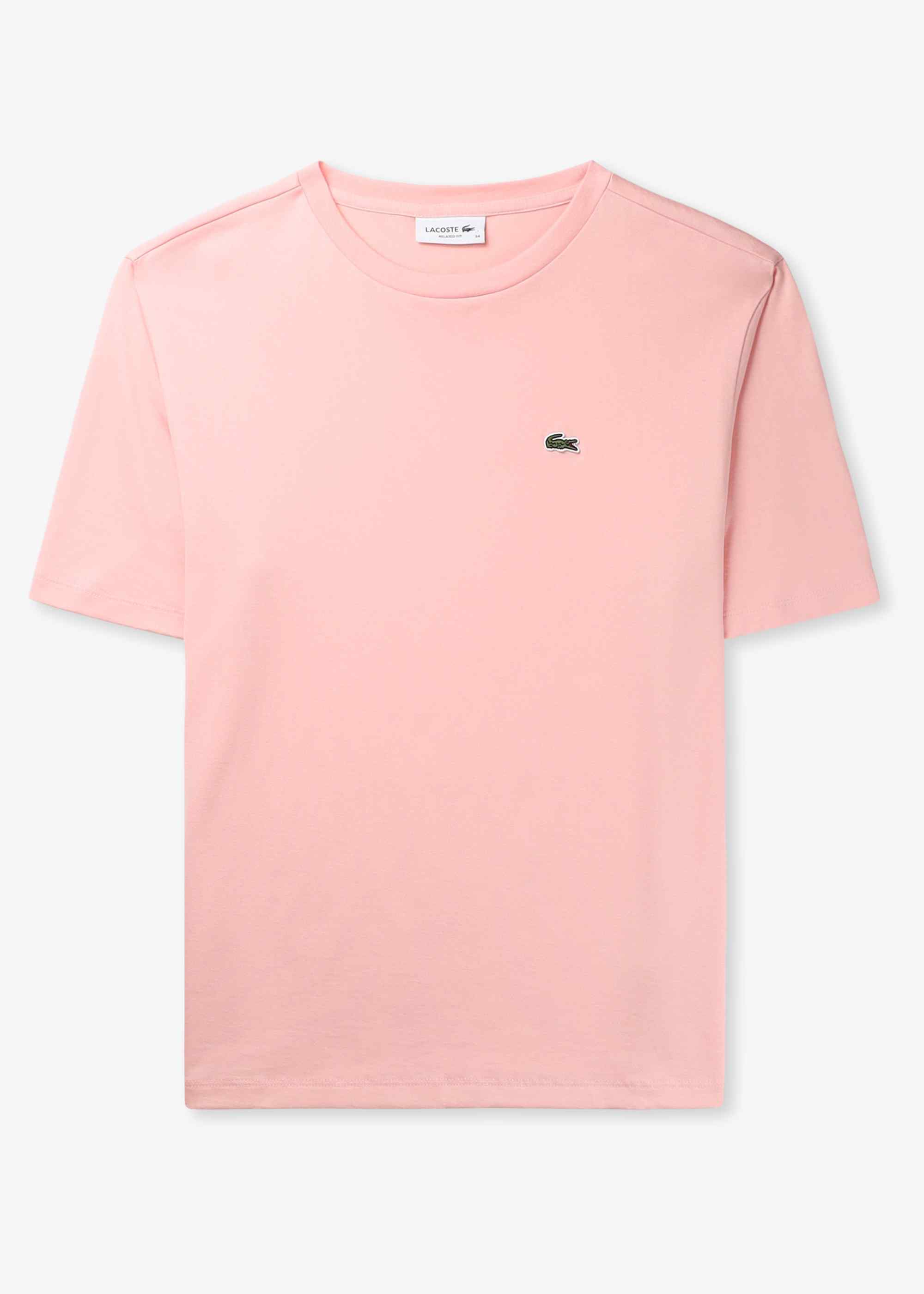 Image of Lacoste Womens Classic Mini Croc Logo T Shirt In Pink