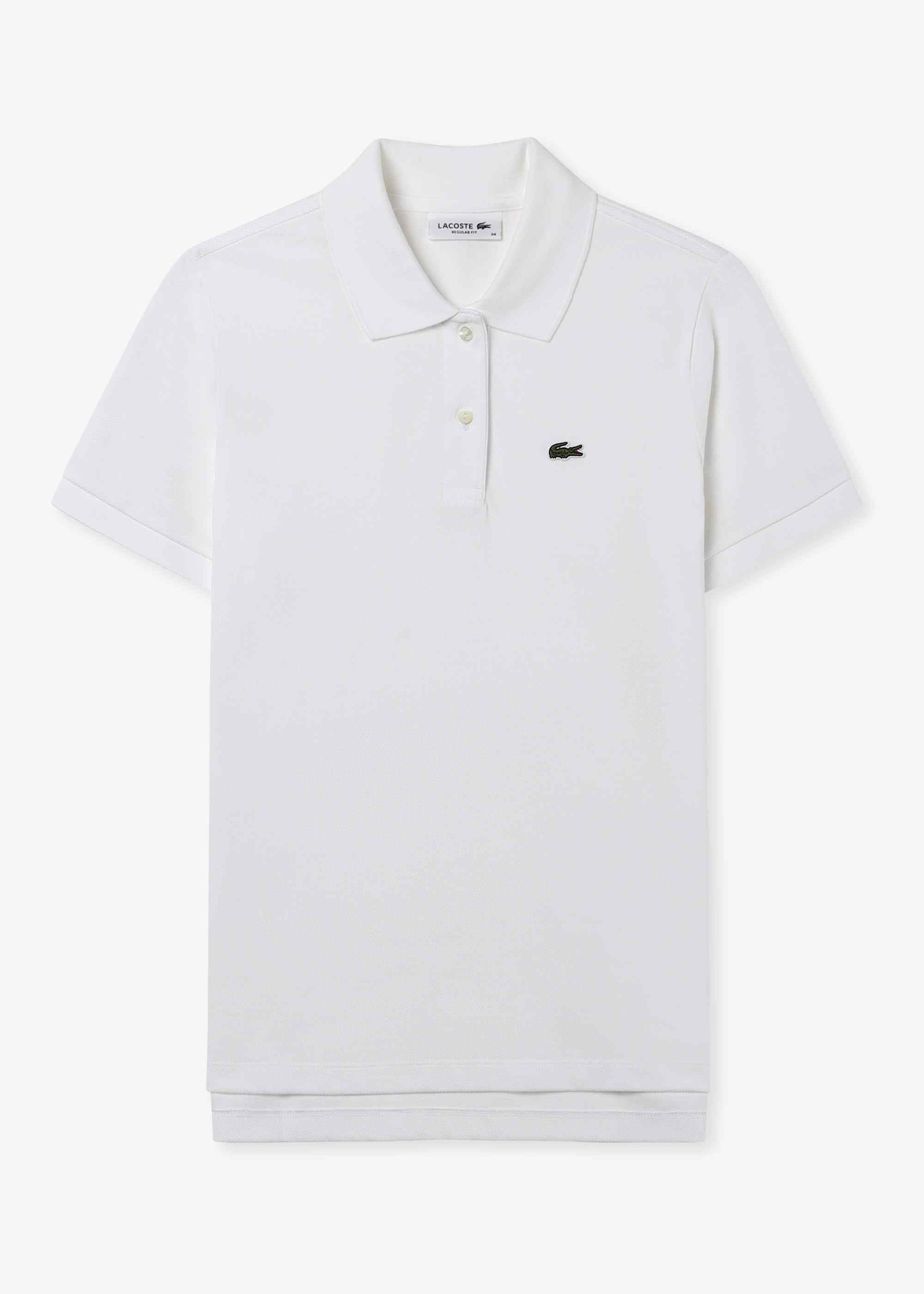 Lacoste Womens Classic Pique Polo Shirt In White - White