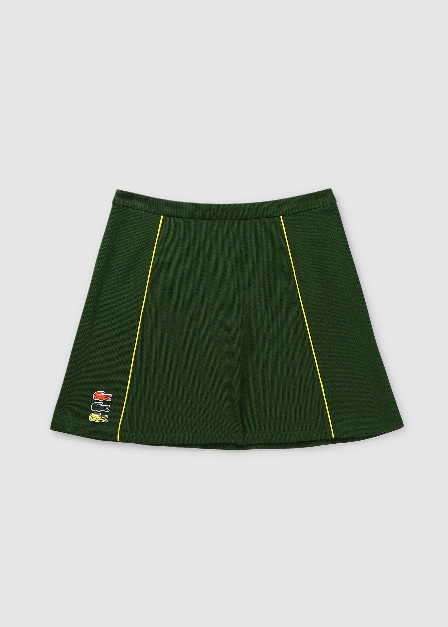 Lacoste Womens Heritage Tennis Skirt With Triple Croc In Green - Green