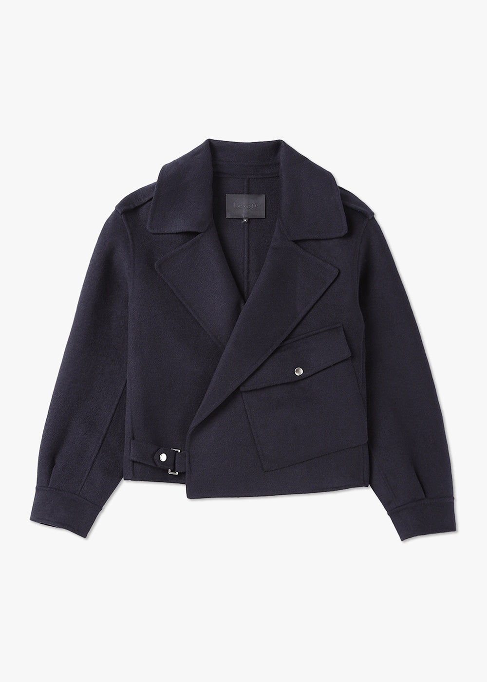 Levete Room Womens Owa Asymetric Wool Jacket In Dark Navy product