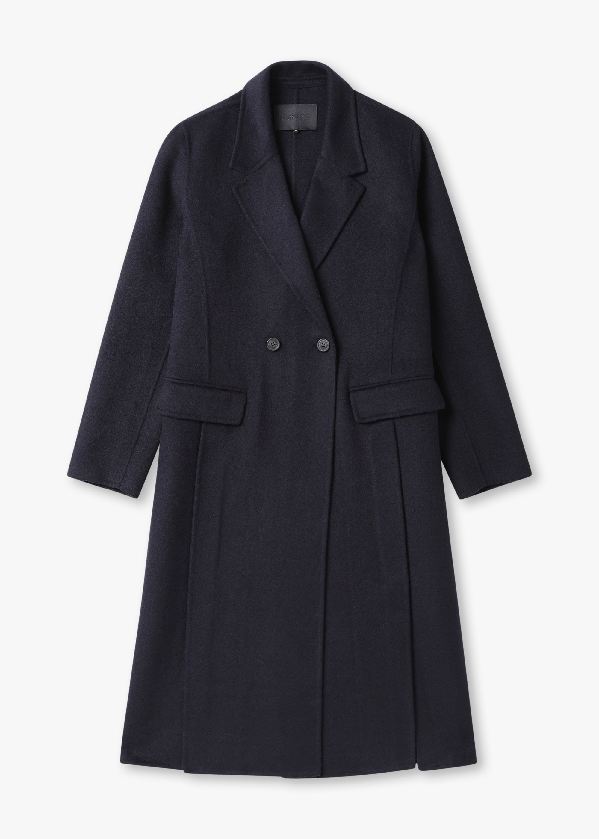 Levete Room Womens Owa Wool Overcoat In Dark Navy