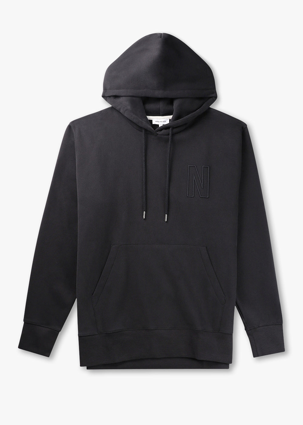 Norse Projects Mens Arne Relaxed Organic Brushed Fleece N Logo Hoodie In Black