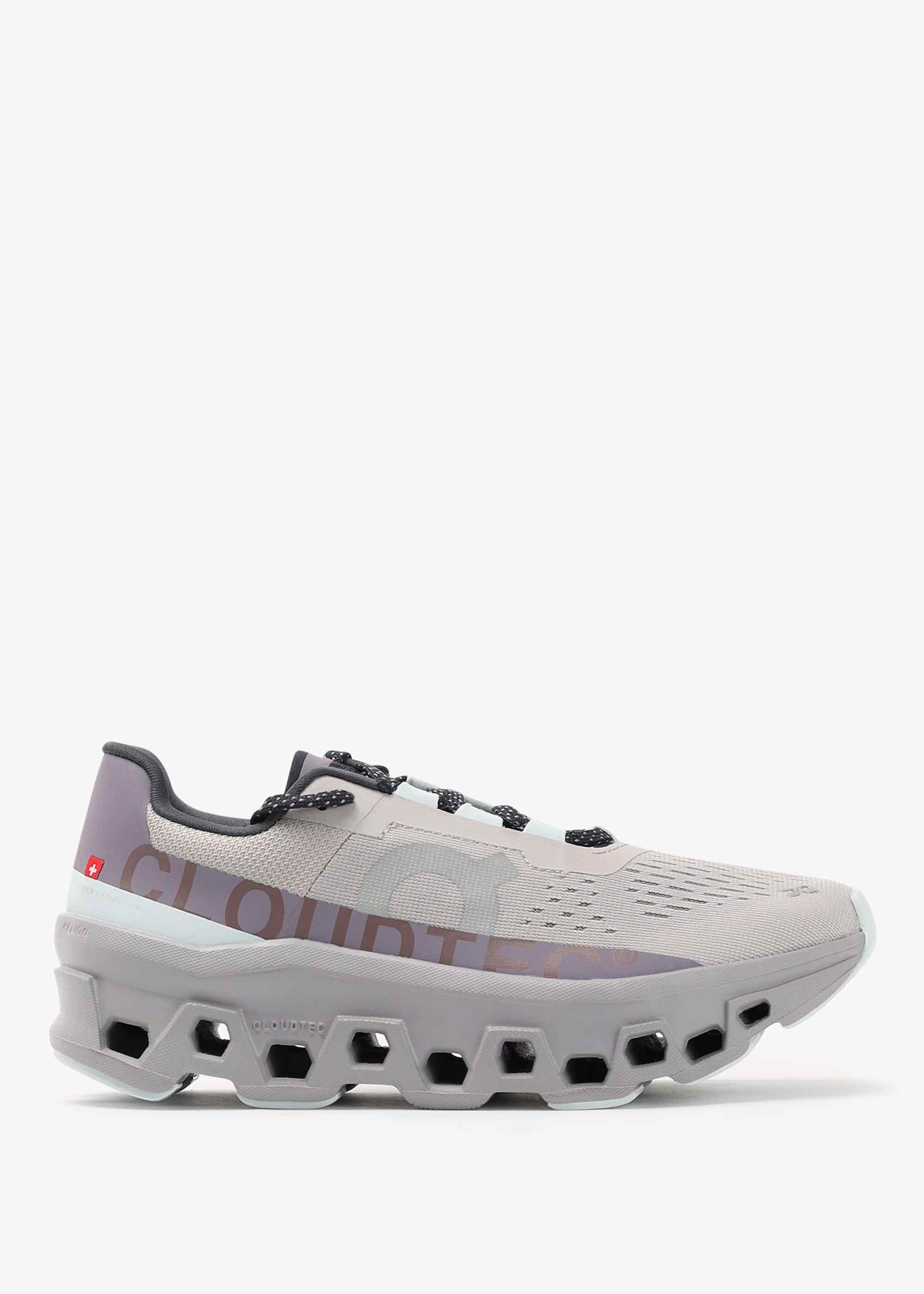 Image of On Running Womens Cloudmonster Exclusive Grey Trainers