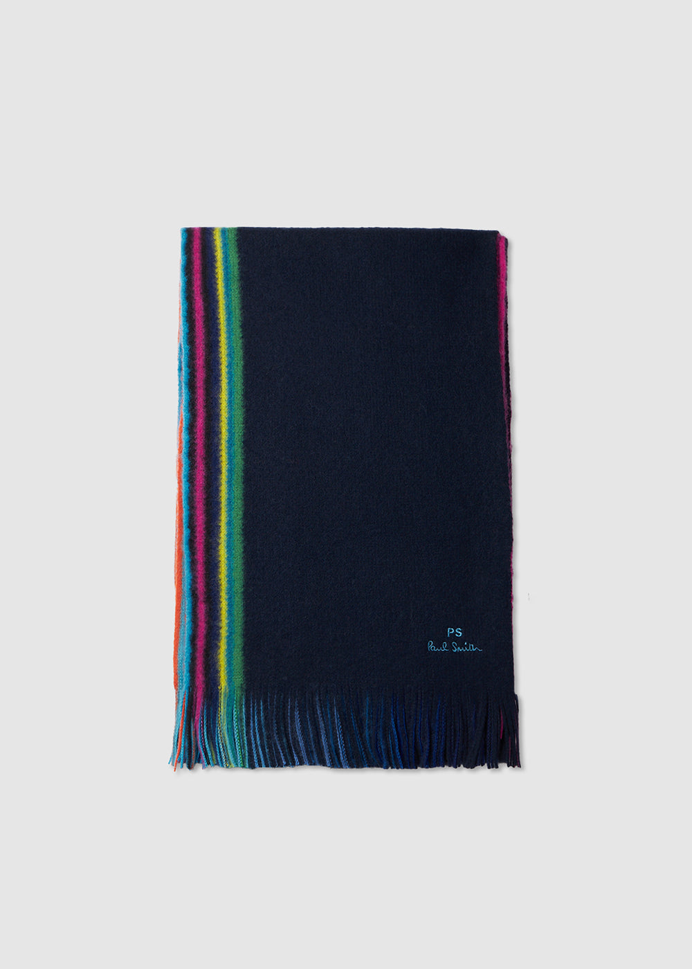 Image of Paul Smith Mens Reversible Stripe Scarf In Black