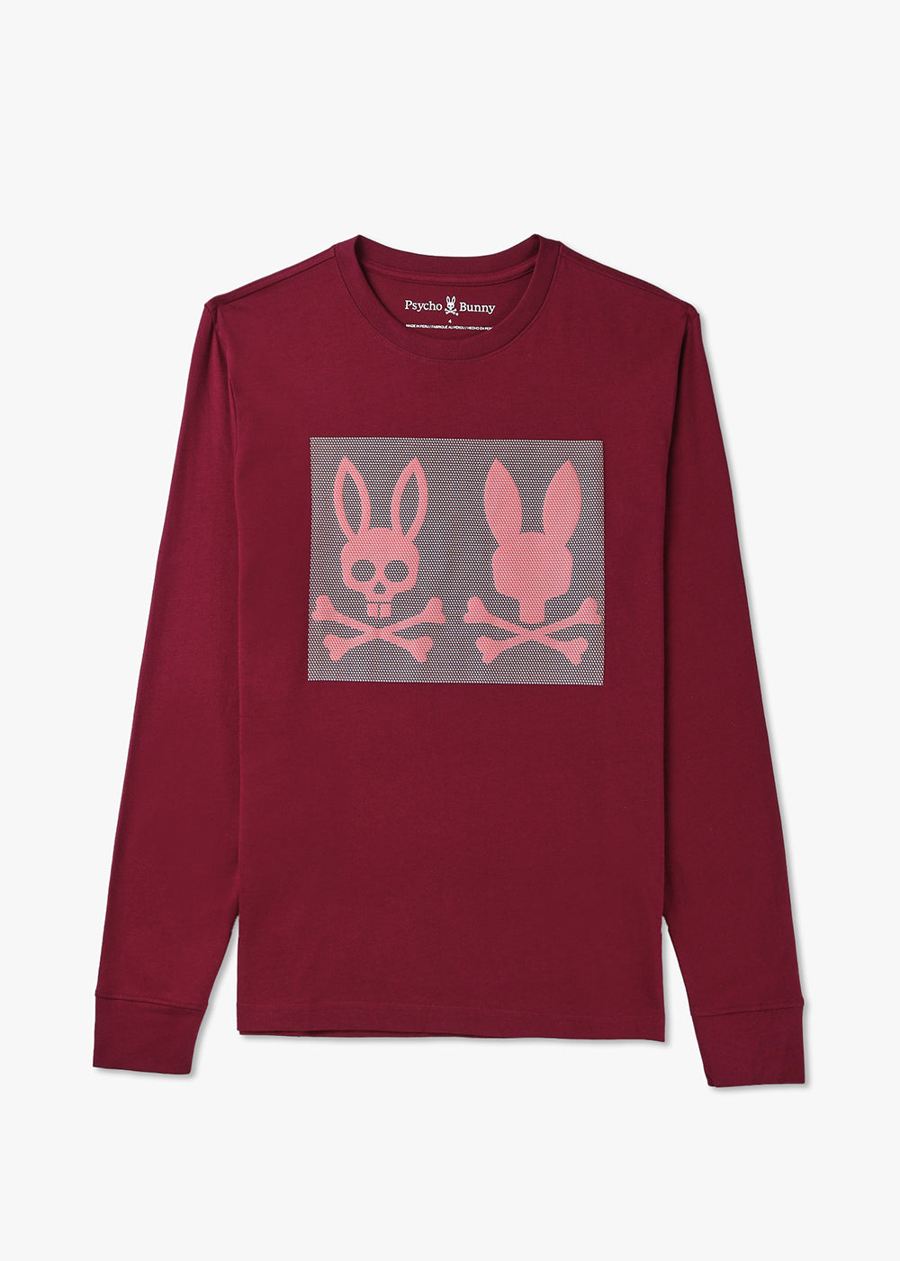 Image of Psycho Bunny Mens Chicago Long Sleeve Hd Dotted In Crimson