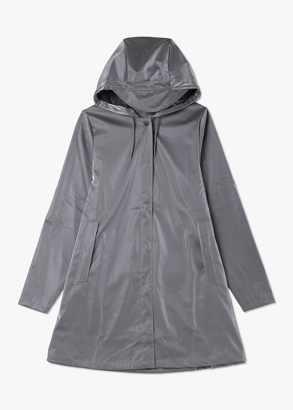 Rains Womens A Line W Jacket In Metallic Grey - Grey