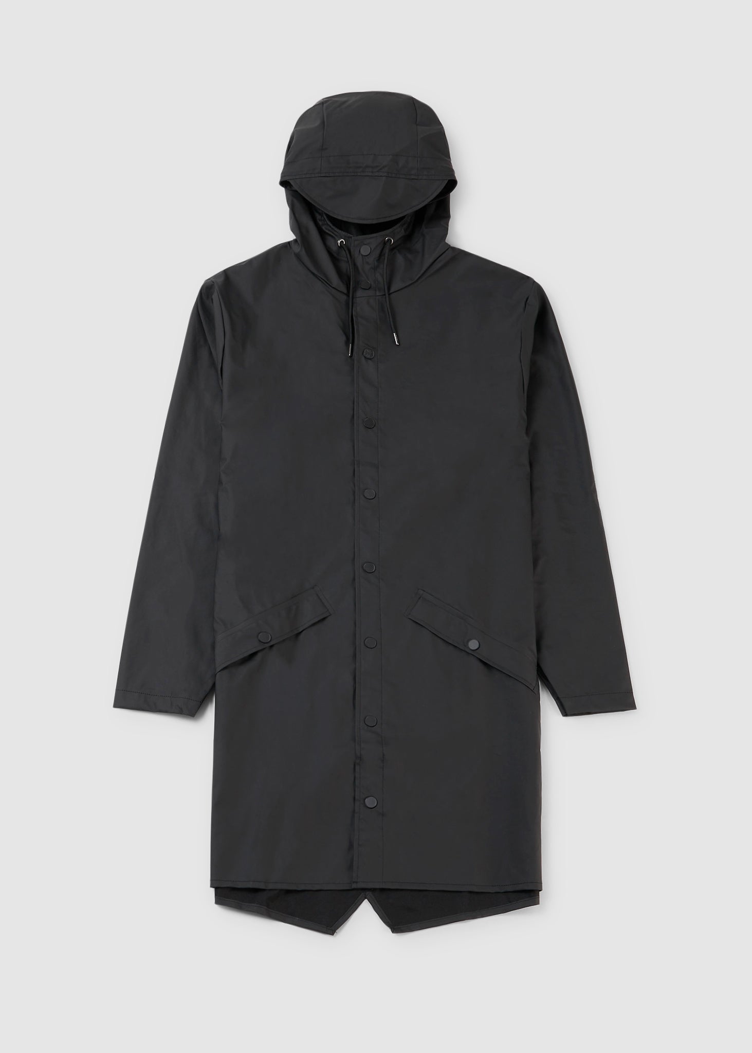 Rains Womens Long W3 Jacket In Black - Black