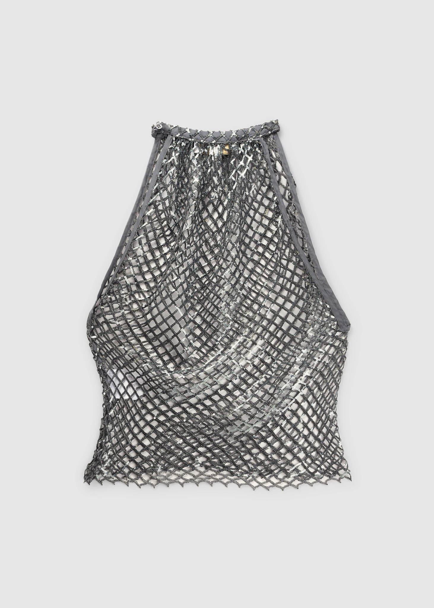 Replay Atelier Womens Sequined Net Halterneck Top