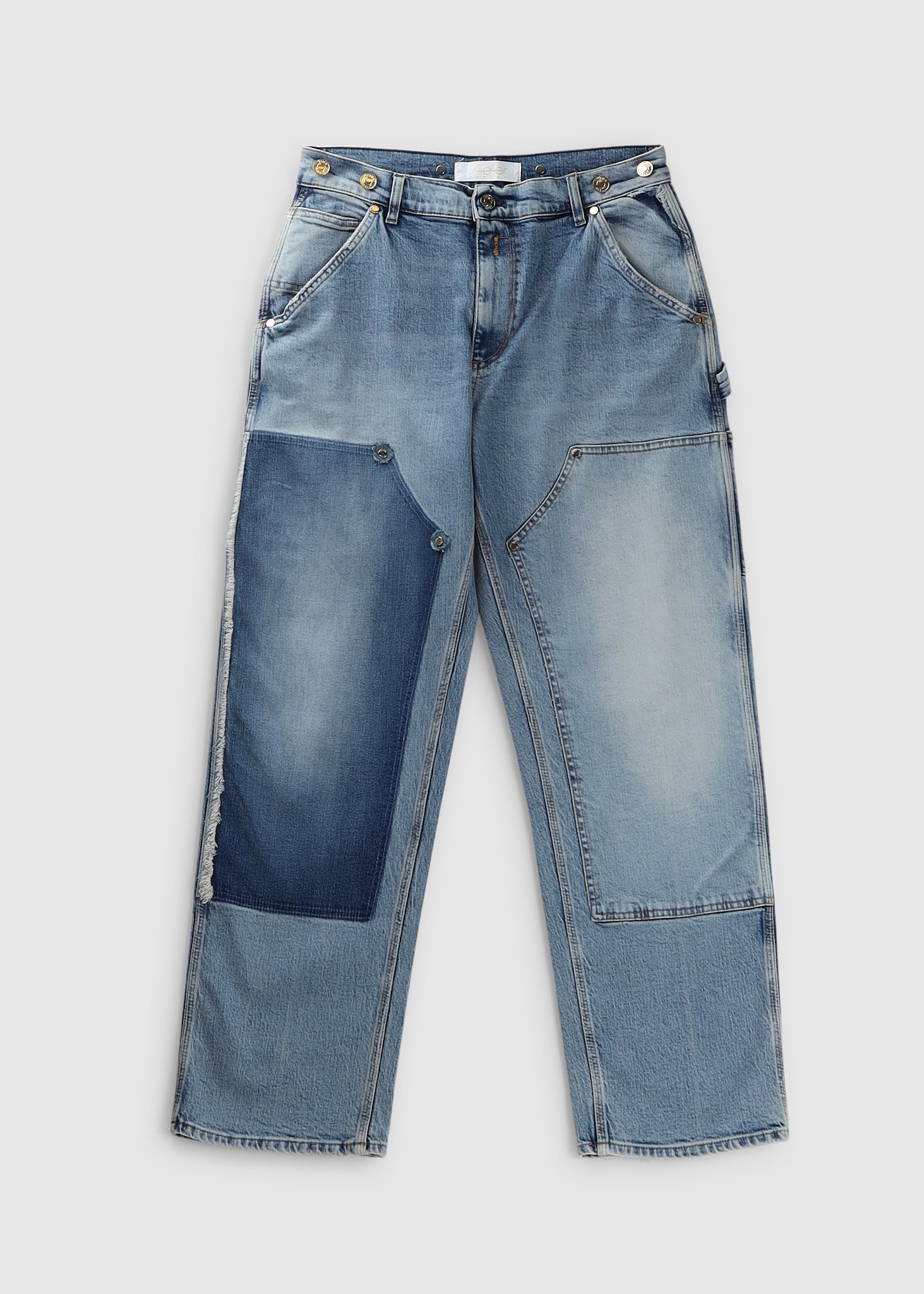 Replay Atelier Womens Straight Leg Jeans With Contrast Panels