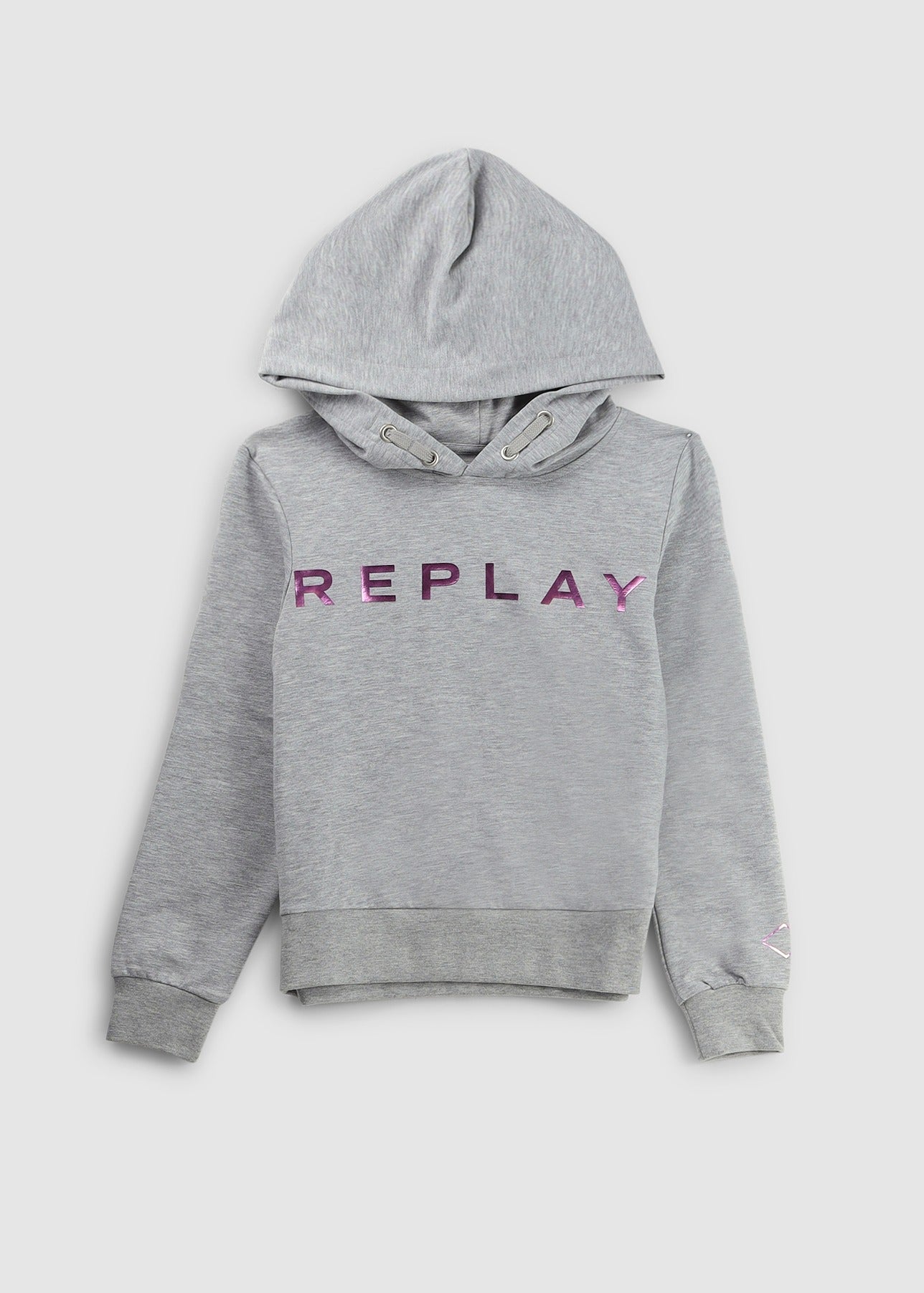 Image of Replay Kids Foil Logo Hoody In Grey
