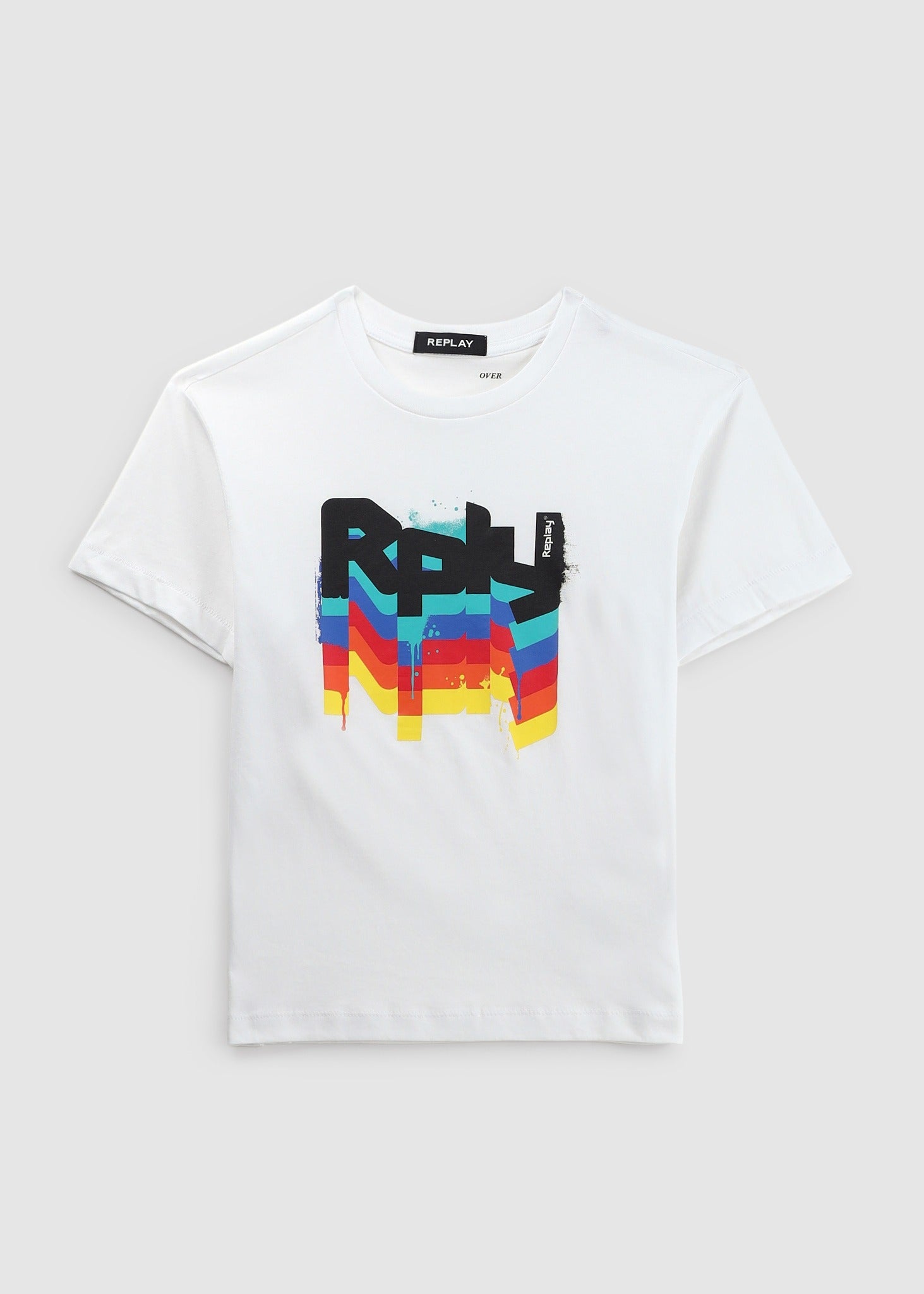 Image of Replay Kids Retro Logo T-Shirt In White