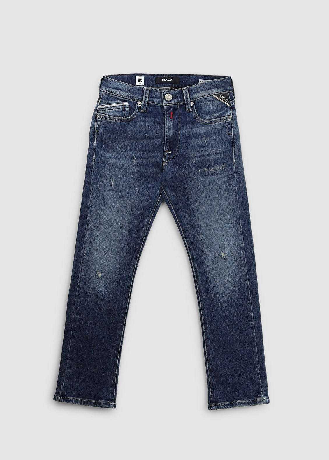 Image of Replay Kids Mini Waitom Aged Eco Wash Jeans In Blue