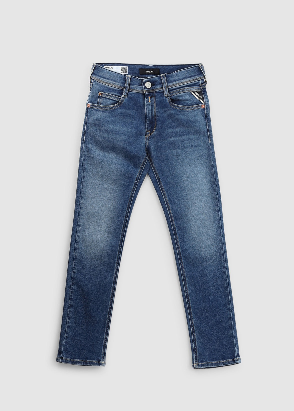 Image of Replay Kids Wallys Hyperflex Reused Jeans In Blue