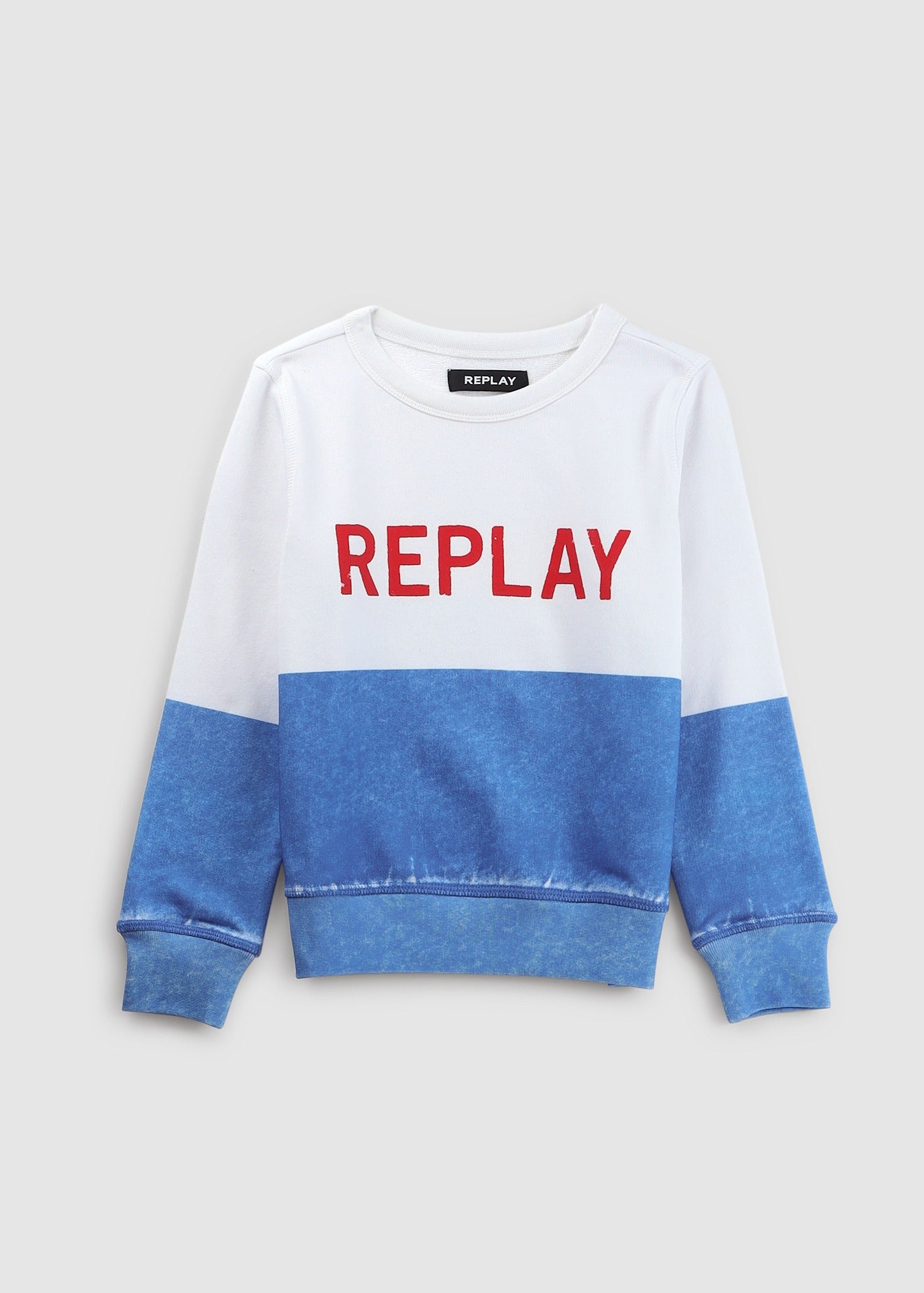 Image of Replay Kids Wave Logo Sweatshirt In White