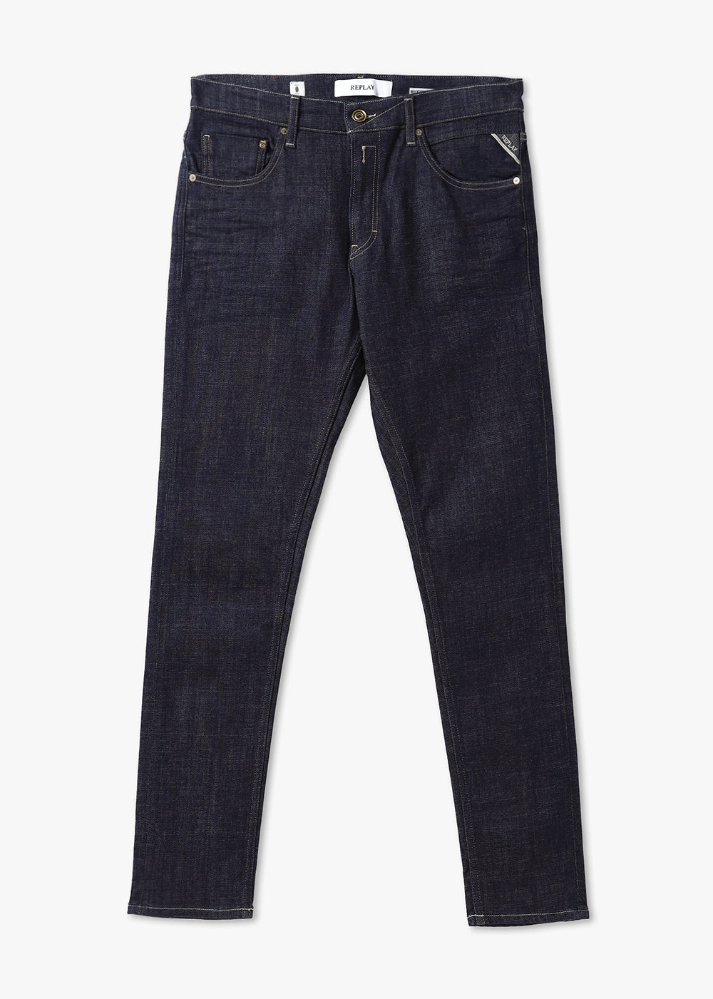 Image of Replay Mens Mickym Aged Jeans In Dark Blue