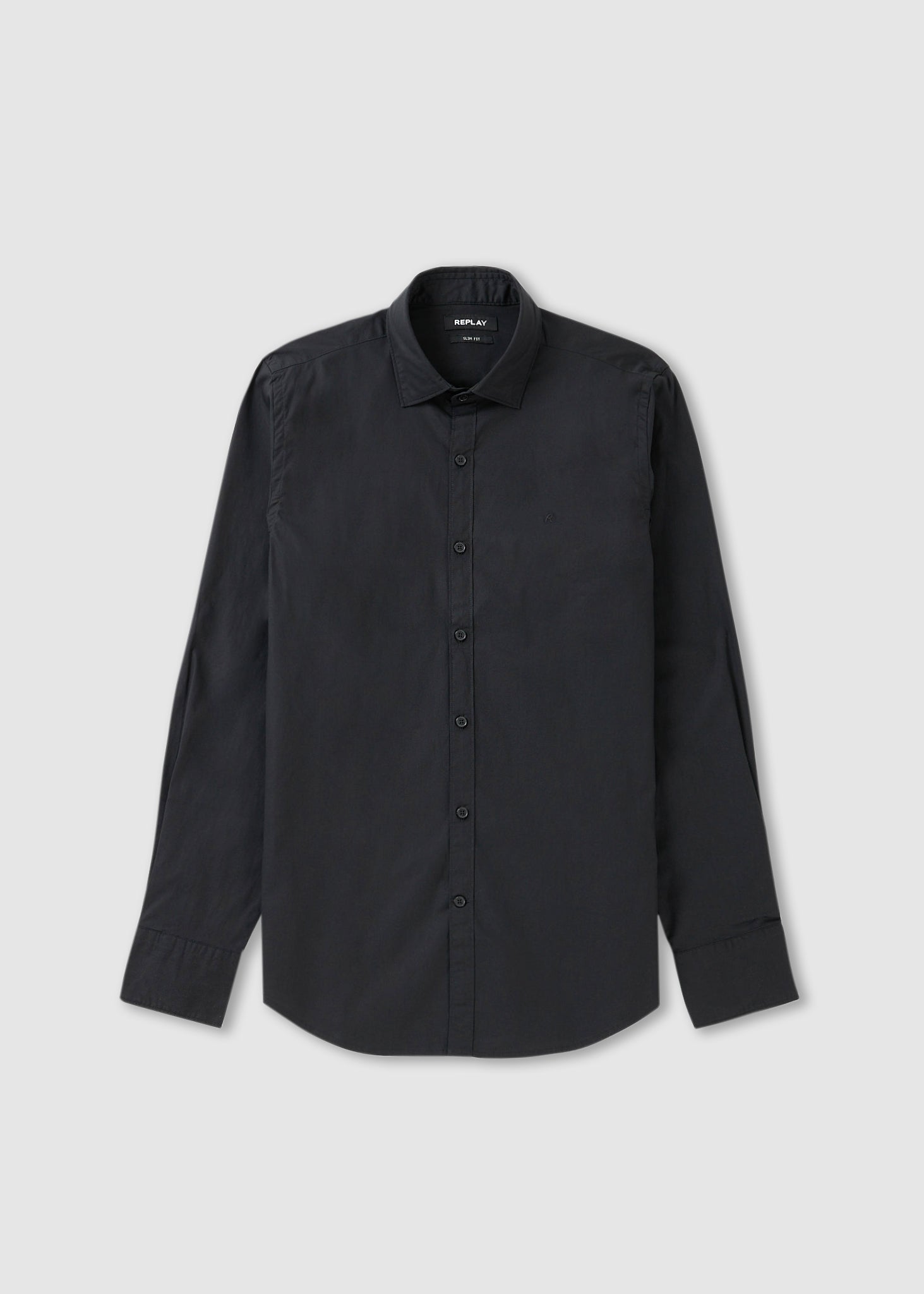 Image of Replay Mens S Logo Shirt In Black